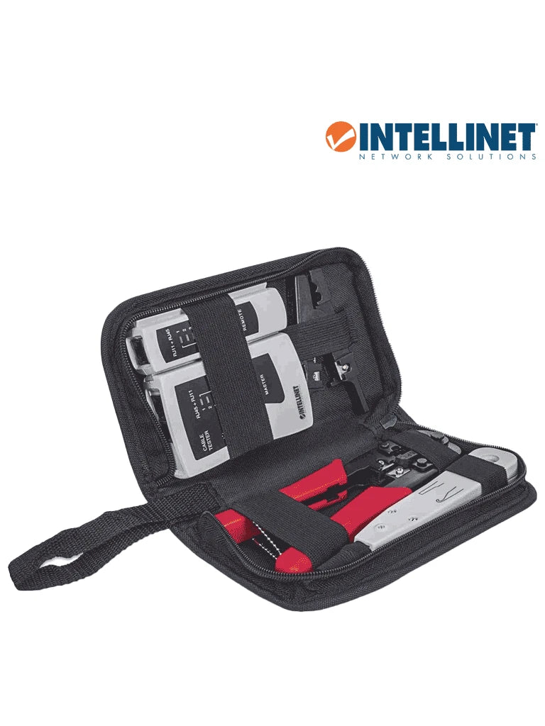 INTELLINET 780070 KIT DE HERRAMIENTAS PARA RED CON 4 PIEZAS COMPUESTO POR PROBADOR DE CABLE UTP, PONCHADORA, PINZA CRIMPADORA Y PELADOR DE CABLE-Herramienta-INTELLINET-Bsai Seguridad & Controles