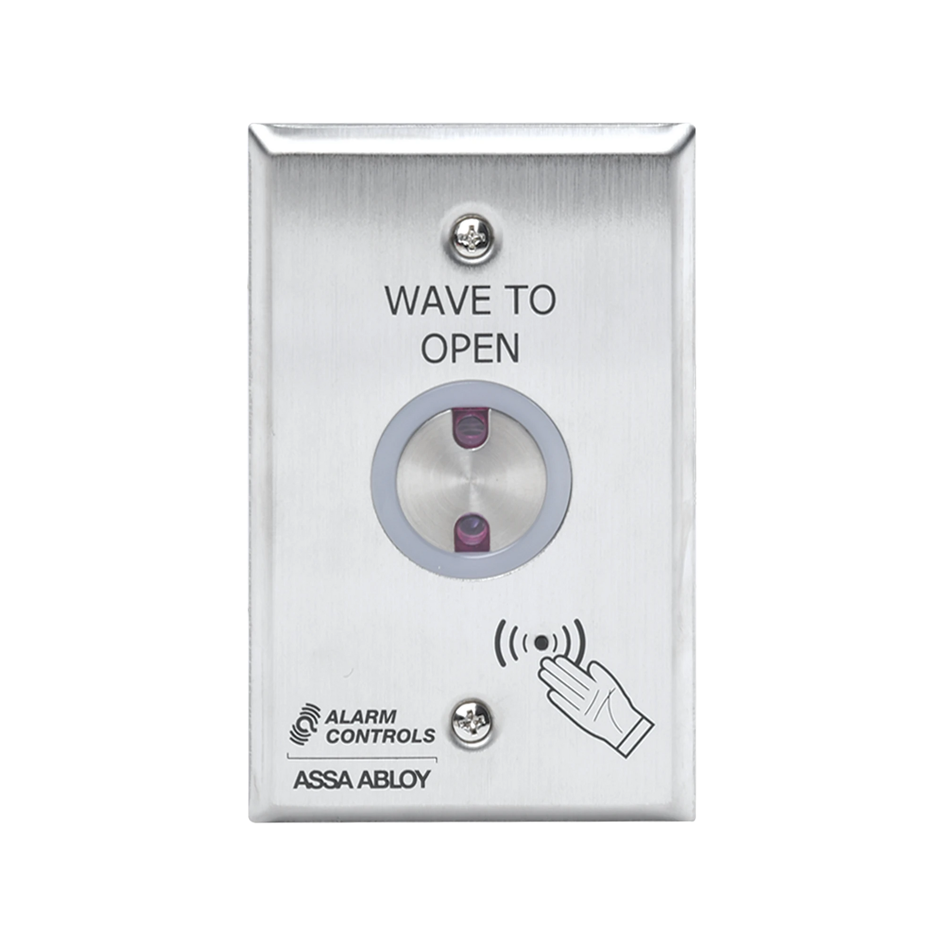 BOTÓN SIN CONTACTO PARA SALIDA NO,NC/ TEMPORIZADOR/ PLACA DE ACERO INOXIDABLE/ INTEMPERIE-Accesorios Controles de Acceso-ALARM CONTROLS-ASSA ABLOY-Bsai Seguridad & Controles