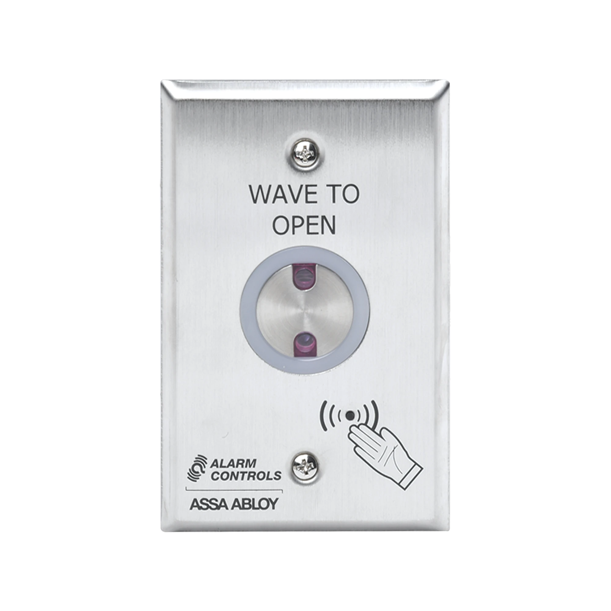 BOTÓN SIN CONTACTO PARA SALIDA NO,NC/ TEMPORIZADOR/ PLACA DE ACERO INOXIDABLE/ INTEMPERIE-Accesorios Controles de Acceso-ALARM CONTROLS-ASSA ABLOY-Bsai Seguridad & Controles