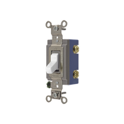 INTERRUPTOR DE PALANCA 15 A 120-277 V CA/ UNIPOLAR / GRADO INDUSTRIAL/ USO EXTRA PESADO / CABLEADO LATERAL Y POSTERIOR / COLOR BLANCO.-Área Eléctrica-HUBBELL-HUB-HBL-1201-W-Bsai Seguridad & Controles