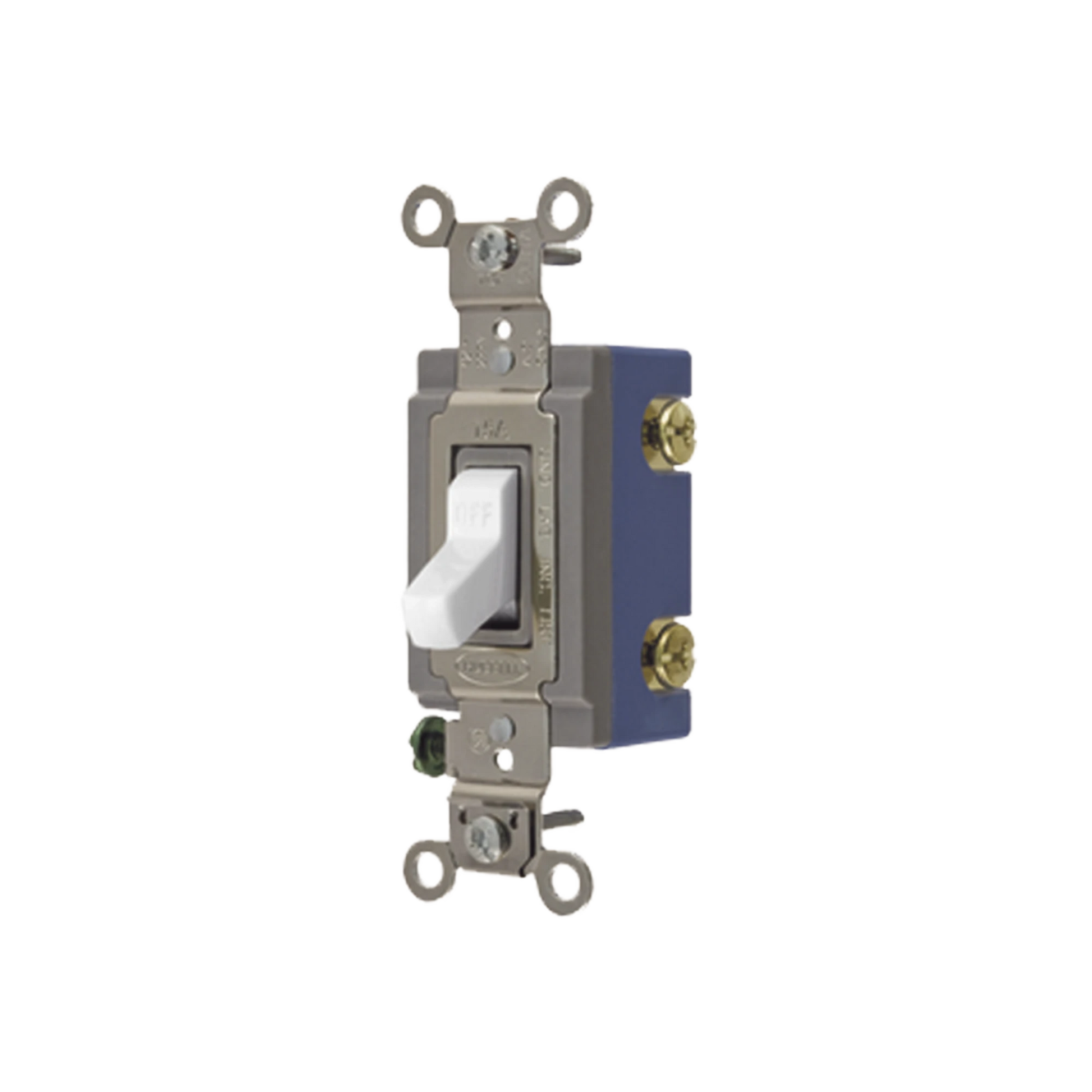 INTERRUPTOR DE PALANCA 15 A 120-277 V CA/ UNIPOLAR / GRADO INDUSTRIAL/ USO EXTRA PESADO / CABLEADO LATERAL Y POSTERIOR / COLOR BLANCO.-Área Eléctrica-HUBBELL-HUB-HBL-1201-W-Bsai Seguridad & Controles