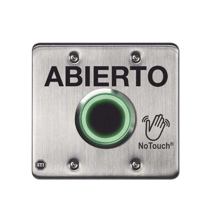 INTERRUPTOR IR NOTOUCH® DE ACERO INOXIDABLE, SALIDA DOBLE, ABIERTO-Accesorios Control de Acceso-STI-NT-SS202-ES-Bsai Seguridad & Controles