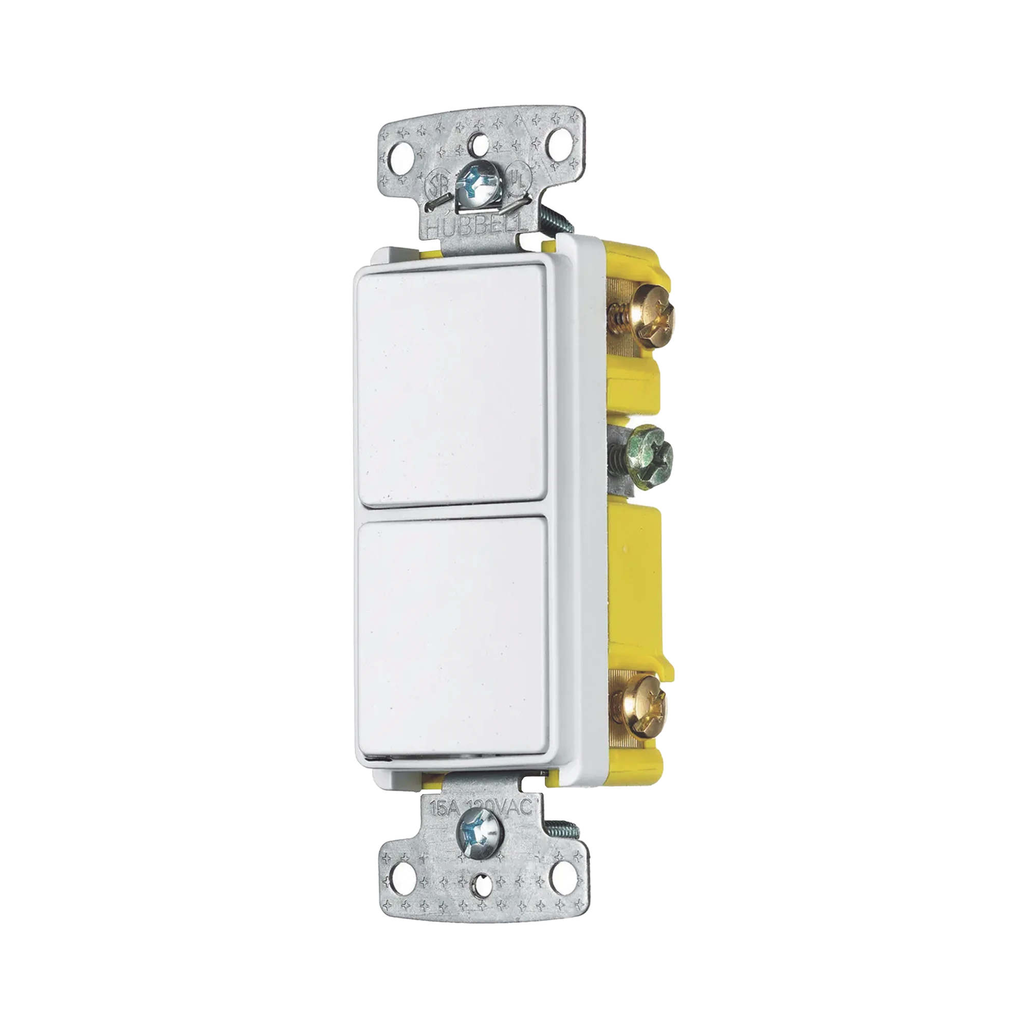 INTERRUPTOR RESIDENCIAL 15 A 120-277 V, 1 POLO 3 VÍAS, CABLEADO LATERAL, COLOR BLANCO.-Herramientas-HUBBELL-Bsai Seguridad & Controles