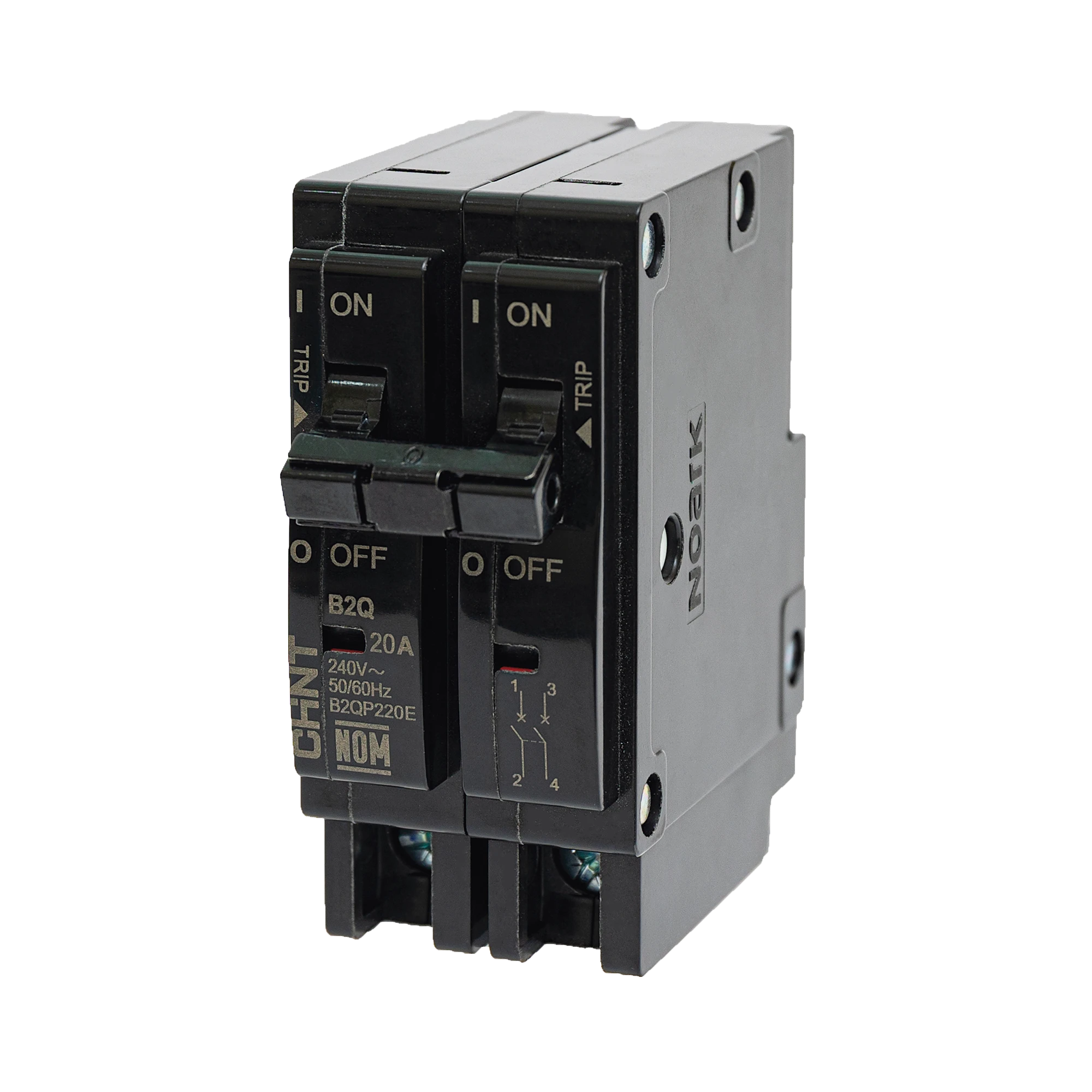 INTERRUPTOR TERMOMAGNÉTICO ENCHUFABLE, SERIE: B2Q, 2P, 15A, 240V-Protección contra Descargas-CHINT-Bsai Seguridad & Controles