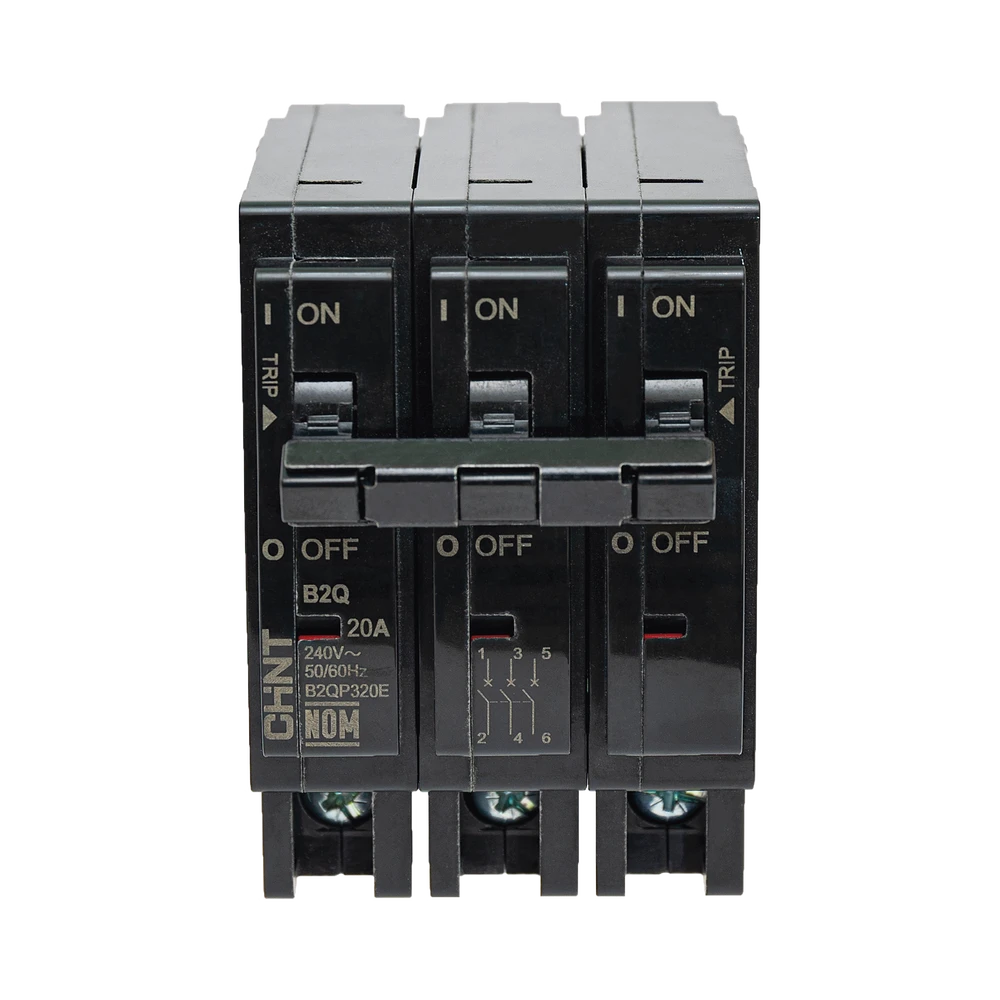 INTERRUPTOR TERMOMAGNÉTICO ENCHUFABLE, SERIE: B2Q, 3P, 60A, 240V-Protección contra Descargas-CHINT-Bsai Seguridad & Controles