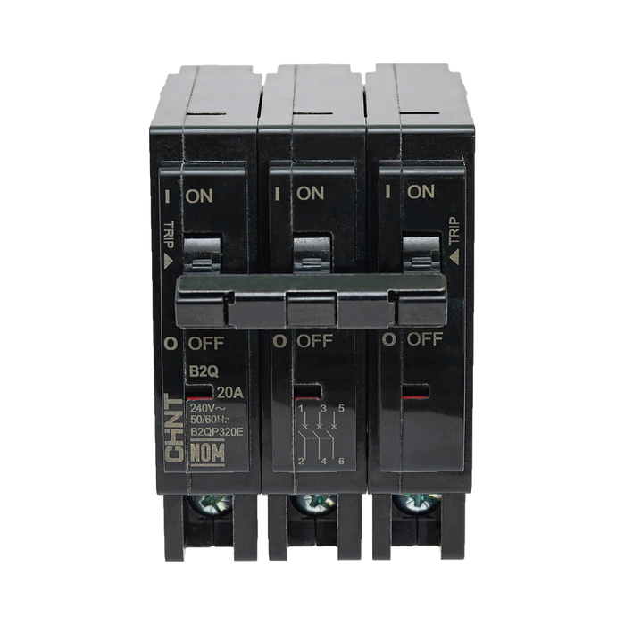 INTERRUPTOR TERMOMAGNÉTICO ENCHUFABLE, SERIE: B2Q, 3P, 60A, 240V-Protección contra Descargas-CHINT-Bsai Seguridad & Controles
