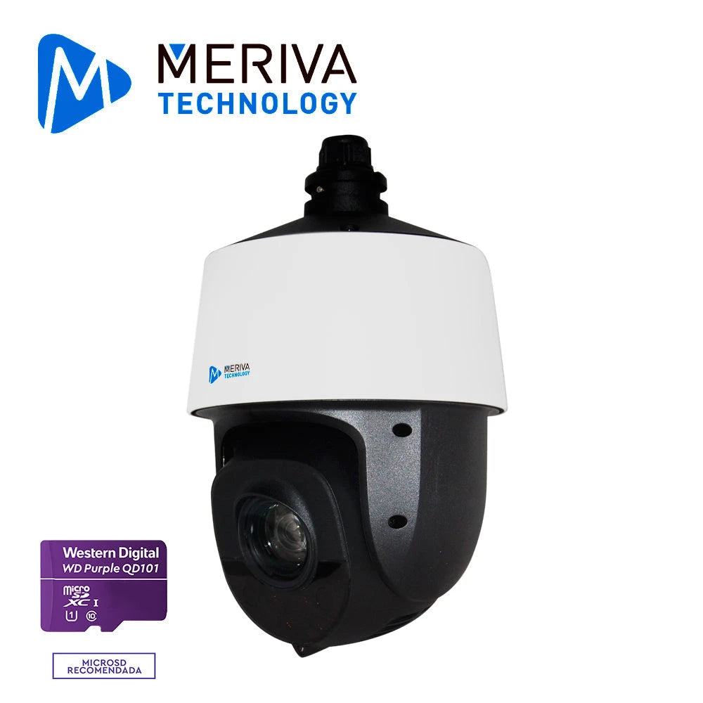 CAM IP PTZ MERIVA TECHNOLOGY MSD-425 / 4MP / 4.8-120MM LENTE MOTORIZADO 25X ZOOM OPTICO - 16X ZOOM DIGITAL / H.265 / 100M IR / MIA INTEGRADO / AUTO TRACKING (PERSONAS-VEHÍCULOS) / DETECCIÓN DE ROSTRO EMBEBIDO / STARLIGHT SLOT MICROSD / METÁLICA / IP66 ...-Cámaras IP-MERIVA TECHNOLOGY-Bsai Seguridad & Controles