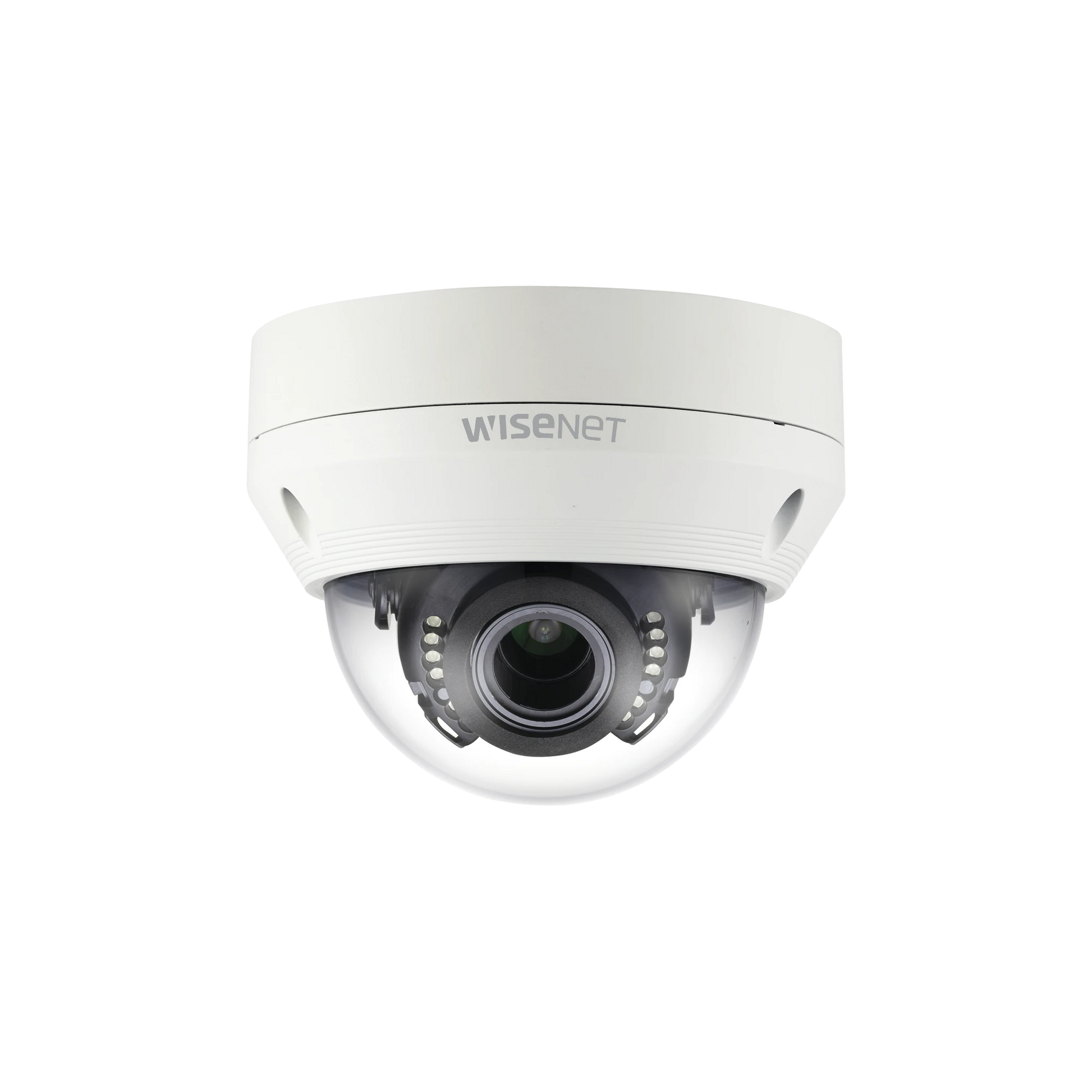 CÁMARA DOMO AHD/CVBS HÍBRIDA ANTIVANDÁLICA 1080P / LENTE VARIFOCAL 3.2 A 10MM / IR 30M / DWDR / IP66-Cámaras-HANWHA TECHWIN WISENET-Bsai Seguridad & Controles