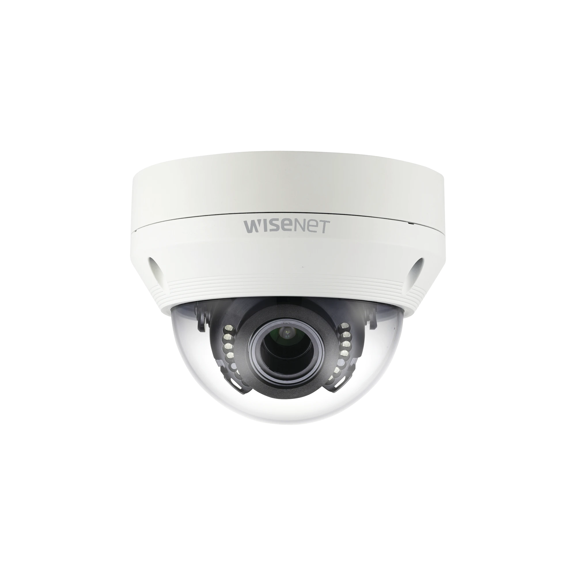 CÁMARA DOMO AHD/CVBS HÍBRIDA ANTIVANDÁLICA 1080P / LENTE VARIFOCAL 3.2 A 10MM / IR 30M / DWDR / IP66-Cámaras-HANWHA TECHWIN WISENET-Bsai Seguridad & Controles