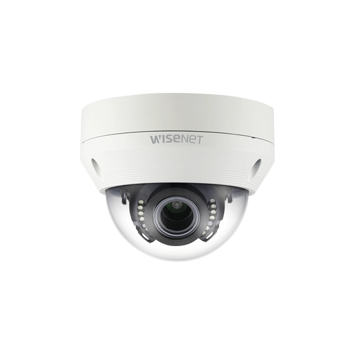 CÁMARA DOMO AHD/CVBS HÍBRIDA ANTIVANDÁLICA 1080P / LENTE VARIFOCAL 3.2 A 10MM / IR 30M / DWDR / IP66-Cámaras-Hanwha Techwin Wisenet-SCV-6085R-Bsai Seguridad & Controles