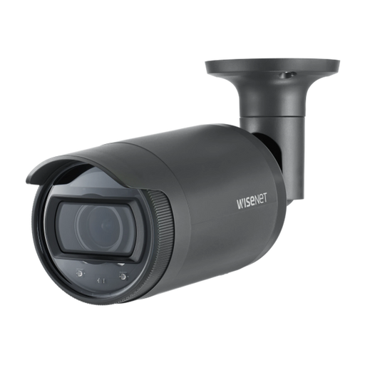 CÁMARA IP TIPO BALA EXTERIOR 2 MEGAPÍXEL / LENTE VARIFOCAL 3.2 - 10MM / IR 30M / WDR 120DB / IP66-Cámaras IP-Hanwha Techwin Wisenet-LNO-6072R-Bsai Seguridad & Controles