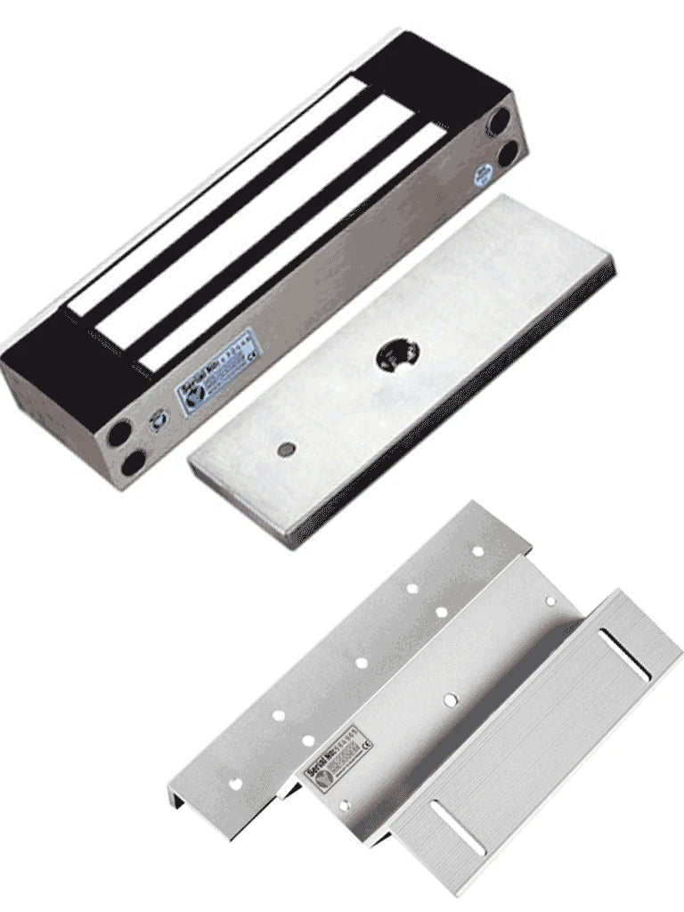 YLI YM500NWPACK - PAQUETE DE CERRADURA MAGNÉTICA PARA EXTERIOR YM500NW Y SOPORTE DE FIJACIÓN TIPO ZL / FUERZA DE SUJECIÓN 500KG (1200LB) / PARA PUERTAS DE MADERA, VIDRIO Y METÁLICAS / IP68-Magnética-YLI ELECTRONIC-Bsai Seguridad & Controles
