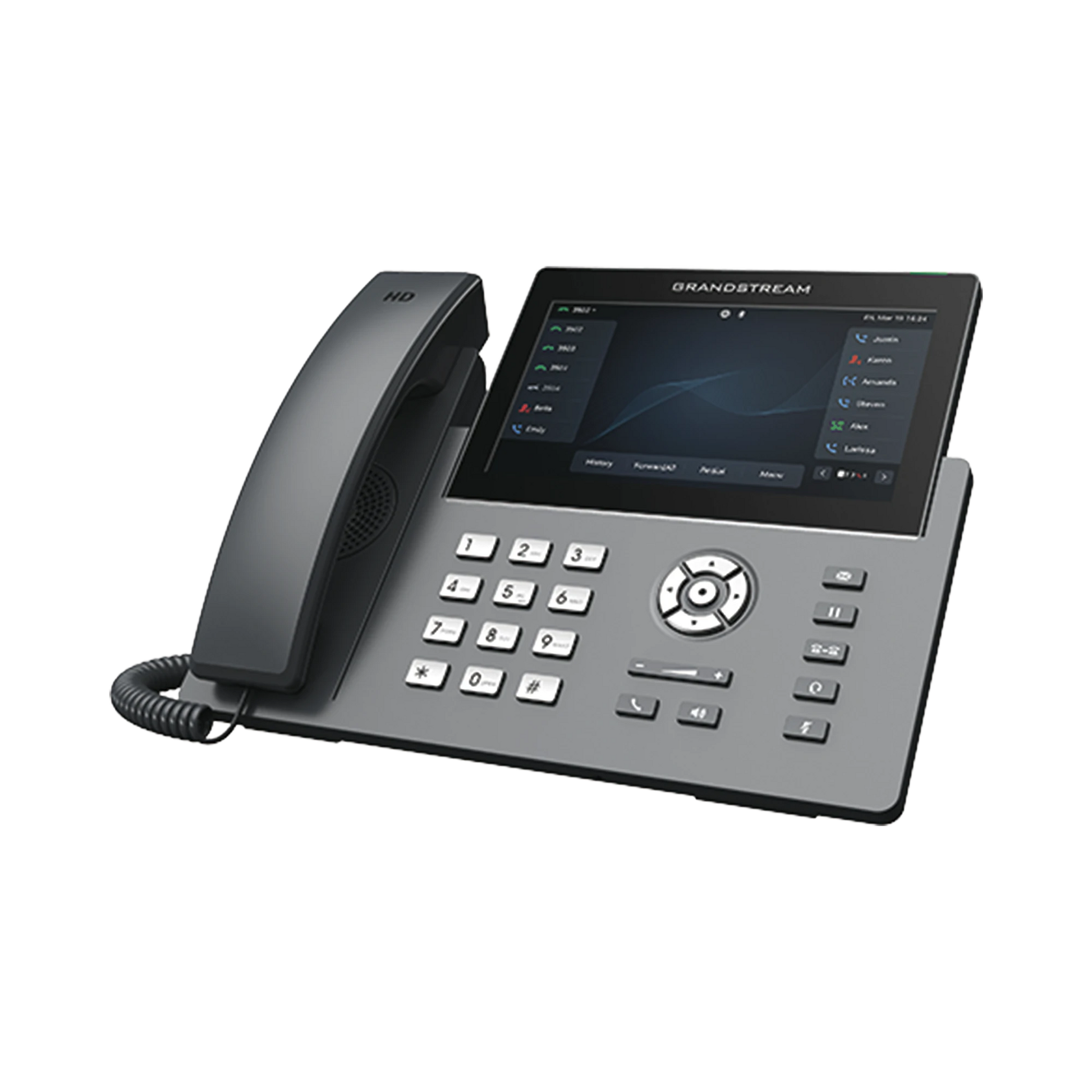 TELÉFONO IP WI-FI, GRADO OPERADOR, 12 LÍNEAS SIP CON 6 CUENTAS, PANTALLA TÁCTIL 7", PUERTOS GIGABIT, BLUETOOTH, POE, CODEC OPUS, IPV4/IPV6 CON GESTIÓN EN LA NUBE GDMS-VoIP - Telefonía IP - Videoconferencia-GRANDSTREAM-Bsai Seguridad & Controles