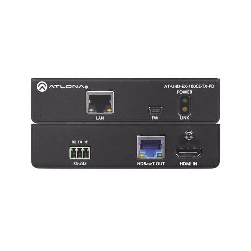 ATLONA HDMI TRANSMITTER W/IR ; RS-232 ; AND ETHERNET WITH POE (POWERED DEVICE)-VoIP y Telefonía IP-ATLONA-AT-UHD-EX-100CE-TX-PD-Bsai Seguridad & Controles