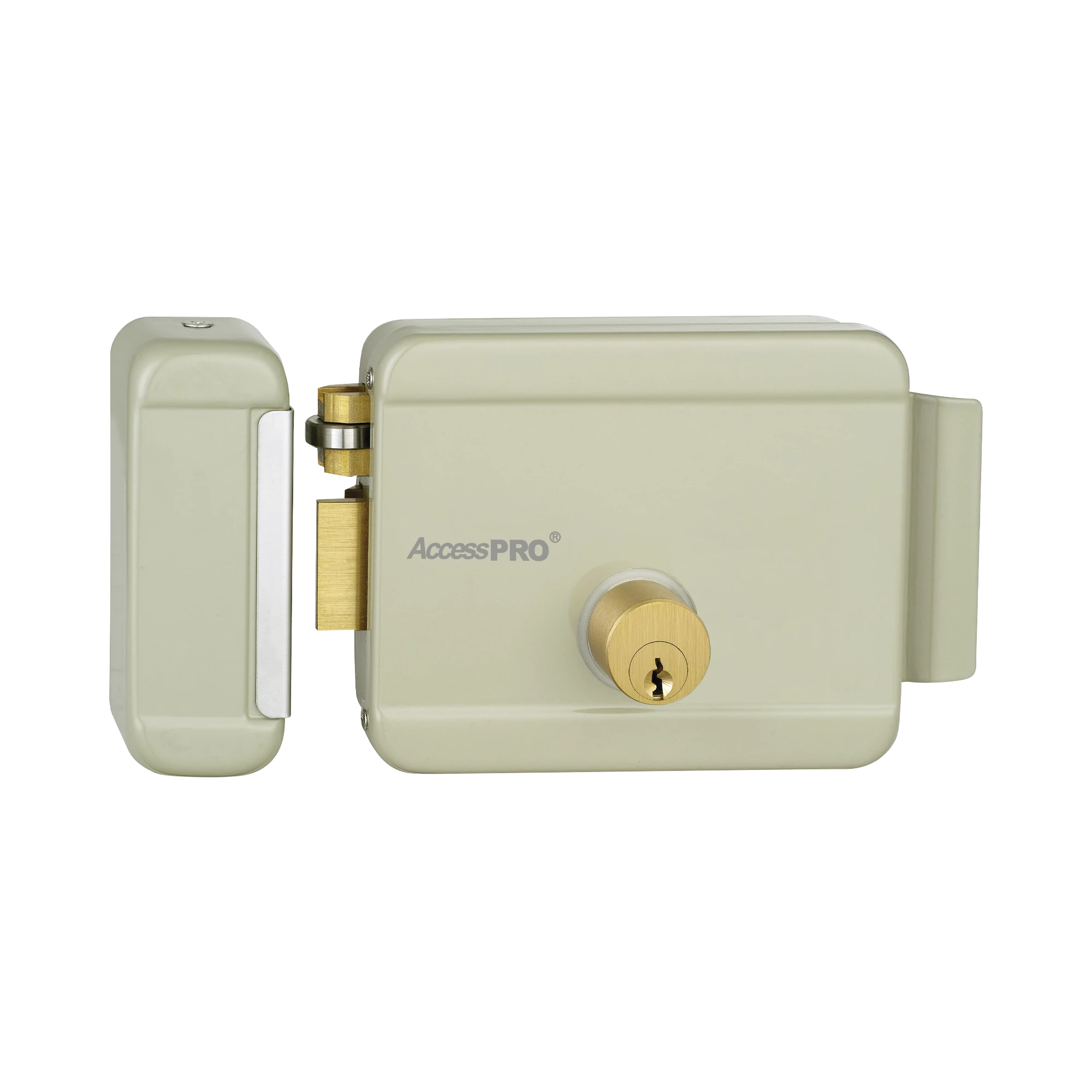 CERRADURA ELÉCTRICA / INCLUYE LLAVE / EXTERIOR /IZQUIERDA-Control de Acceso-ACCESSPRO-Bsai Seguridad & Controles