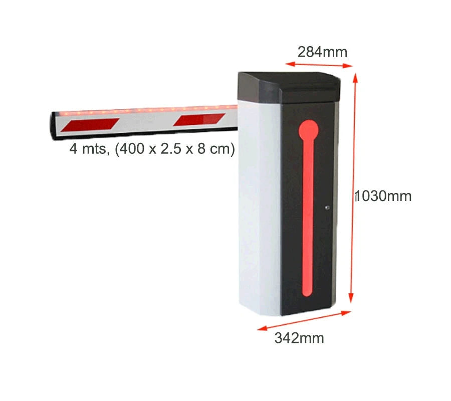 WEJOIN WJDZ120R34 - BARRERA VEHICULAR DERECHA LED DE USO RUDO / SERVO MOTOR / BRAZO RECTANGULAR DE 4 METROS / VELOCIDAD 3 SEGUNDOS / IZQUIERDA O DERECHA-Barreras Vehicular-WEJOIN-Bsai Seguridad & Controles