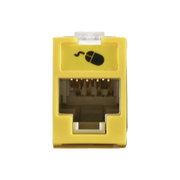 JACK ULTRAMAX CAT5E, UTP, MONTAJE HÍBRIDO EN PLACA DE PARED (PLANO Y ANGULADO), COLOR AMARILLO, PUNCH DOWN-Cableado de Cobre-SIEMON-Bsai Seguridad & Controles