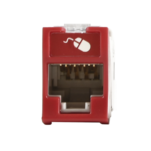 JACK ULTRAMAX CAT6A, UTP, MONTAJE HÍBRIDO EN PLACA DE PARED (PLANO Y ANGULADO), COLOR ROJO, PUNCH DOWN-Cableado de Cobre-SIEMON-Bsai Seguridad & Controles
