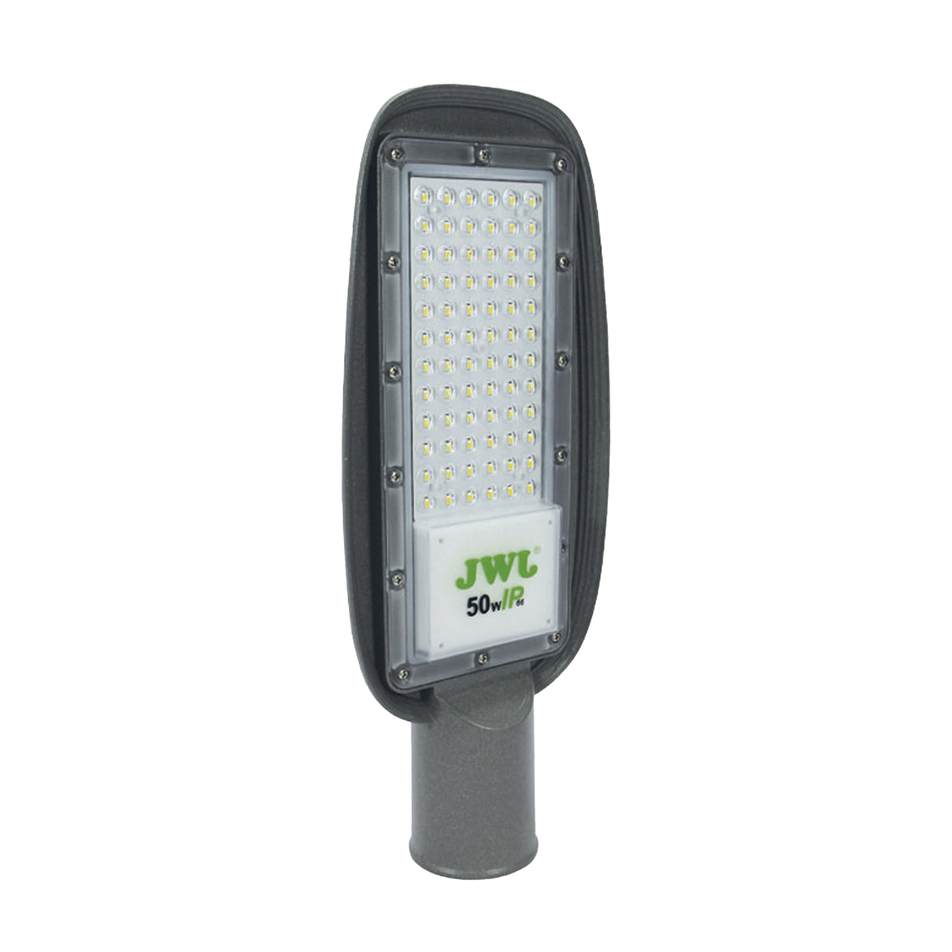 LUMINARIA LED CON FOTOCELDA 50 W/ 100 - 265 V CA ~50/60 HZ / COLOR BLANCO/ DIMENSIONES 160 X 390 X 78 MM / ÁNGULO DE LUZ 135°.-Iluminación-JWJ-Bsai Seguridad & Controles