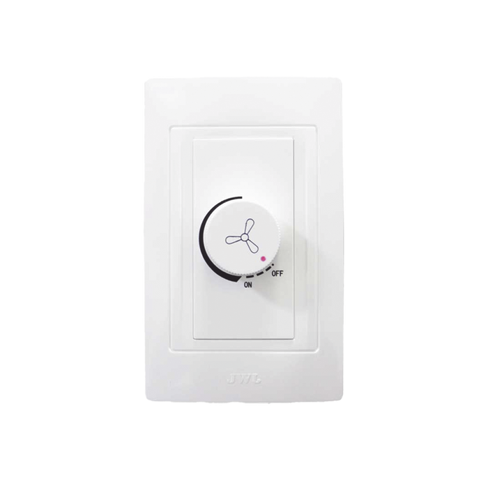 PLACA CON DIMMER ROTATIVO PARA VENTILADOR / 300 W 127 V CA / COLOR BLANCO.-Iluminación-JWJ-JTL-C7330-Bsai Seguridad & Controles