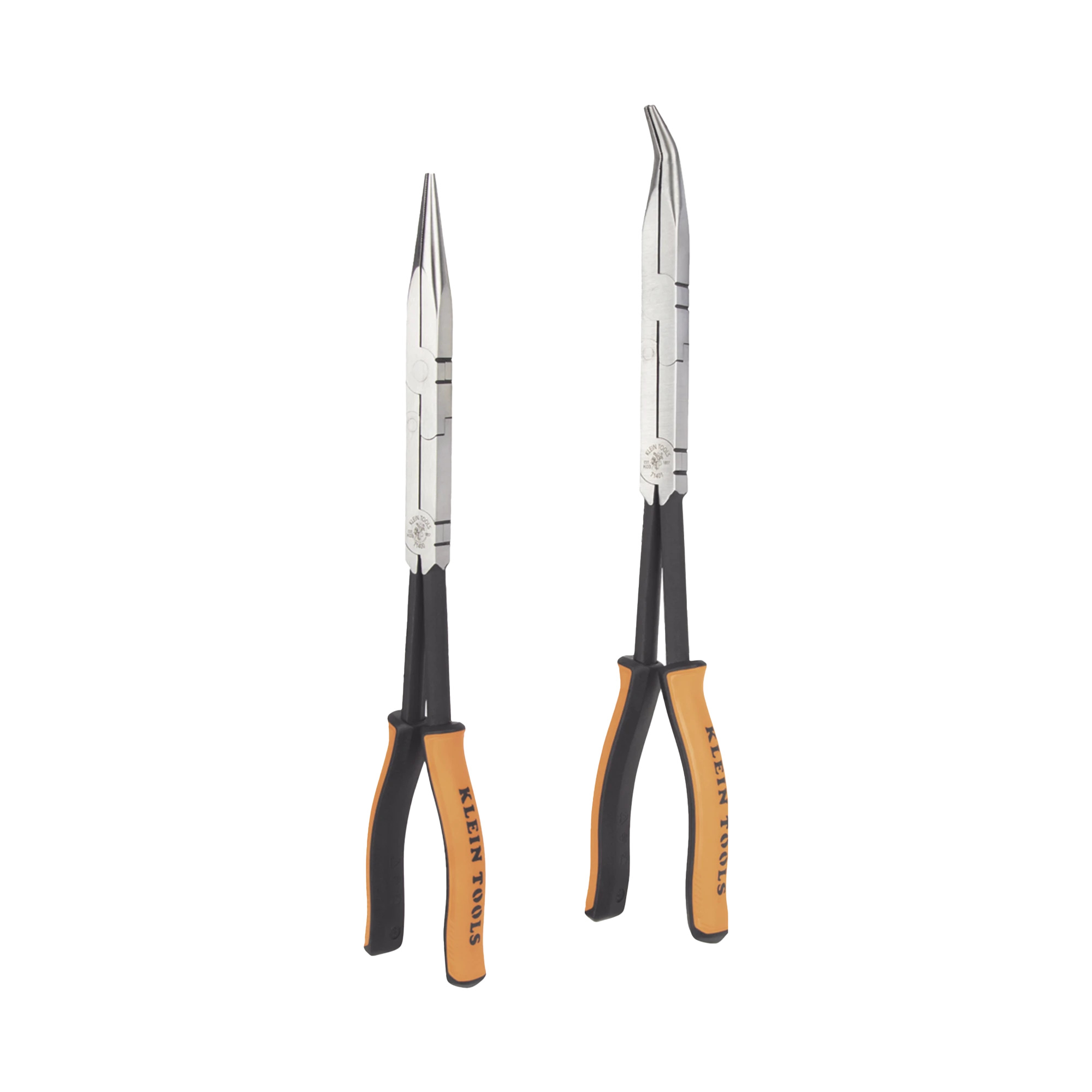 JUEGO DE 2 PINZAS DE PUNTA DOBLADA Y PUNTA DE AGUJA DE GRAN ALCANCE 33 CM-Ferreteria-KLEIN TOOLS-71402-Bsai Seguridad & Controles