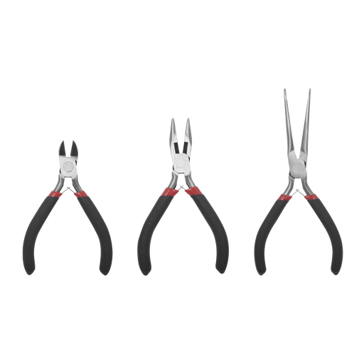 JUEGO DE 3 MINI PINZAS DE CORTE DE 5. INCLUYE: PINZA DE PUNTA REDONDA, DIAGONAL Y PUNTA DE AGUJA.-Herramientas-EPCOM POWERLINE-EP345-Bsai Seguridad & Controles