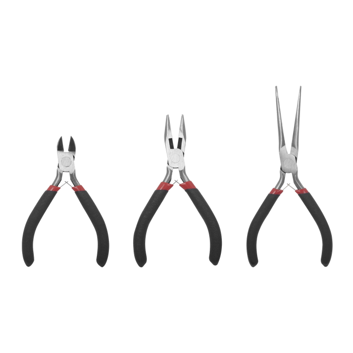 JUEGO DE 3 MINI PINZAS DE CORTE DE 5. INCLUYE: PINZA DE PUNTA REDONDA, DIAGONAL Y PUNTA DE AGUJA.-Herramientas-EPCOM POWERLINE-Bsai Seguridad & Controles
