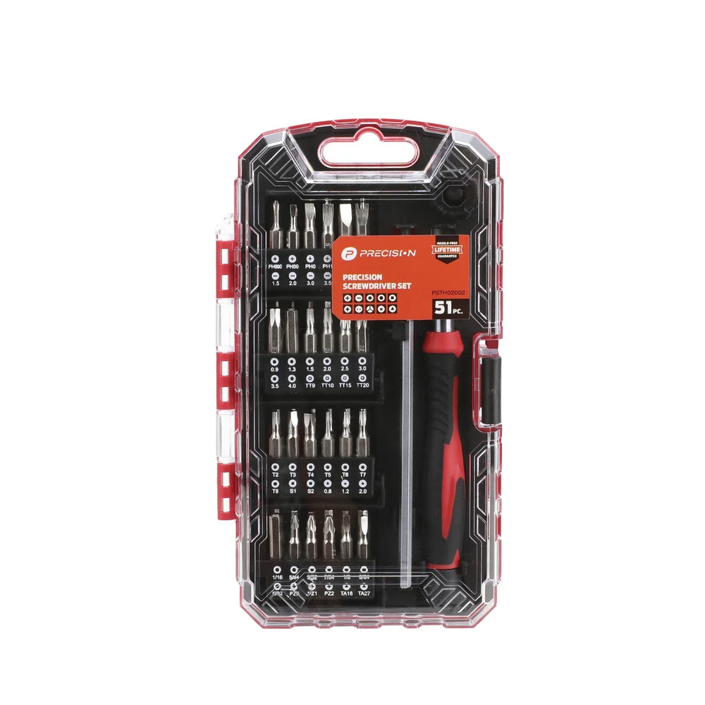 JUEGO DE 51 PIEZAS DE DESARMADOR DE PRECISIÓN CON PUNTAS CON EXTENSOR (CR-V).-Ferreteria-PRECISION-Bsai Seguridad & Controles