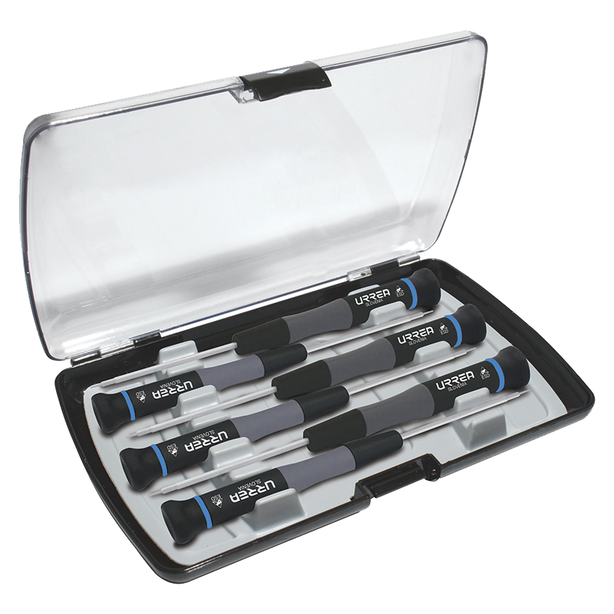 JUEGO DE 6 DESTORNILLADORES ESD TORX EN CAJA PLÁSTICA DE PRECISIÓN-Herramientas-SURTEK-Bsai Seguridad & Controles