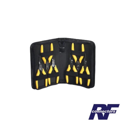 JUEGO DE 6 PIEZAS. (INCLUYE 4 DIFERENTES PINZAS DE PUNTA ASERRADA, UNA DE CORTE AL RAZ Y OTRA DE CORTE CON RETÉN PARA LA REBABA).-Equipo de Laboratorio-RF INDUSTRIES,LTD-Bsai Seguridad & Controles