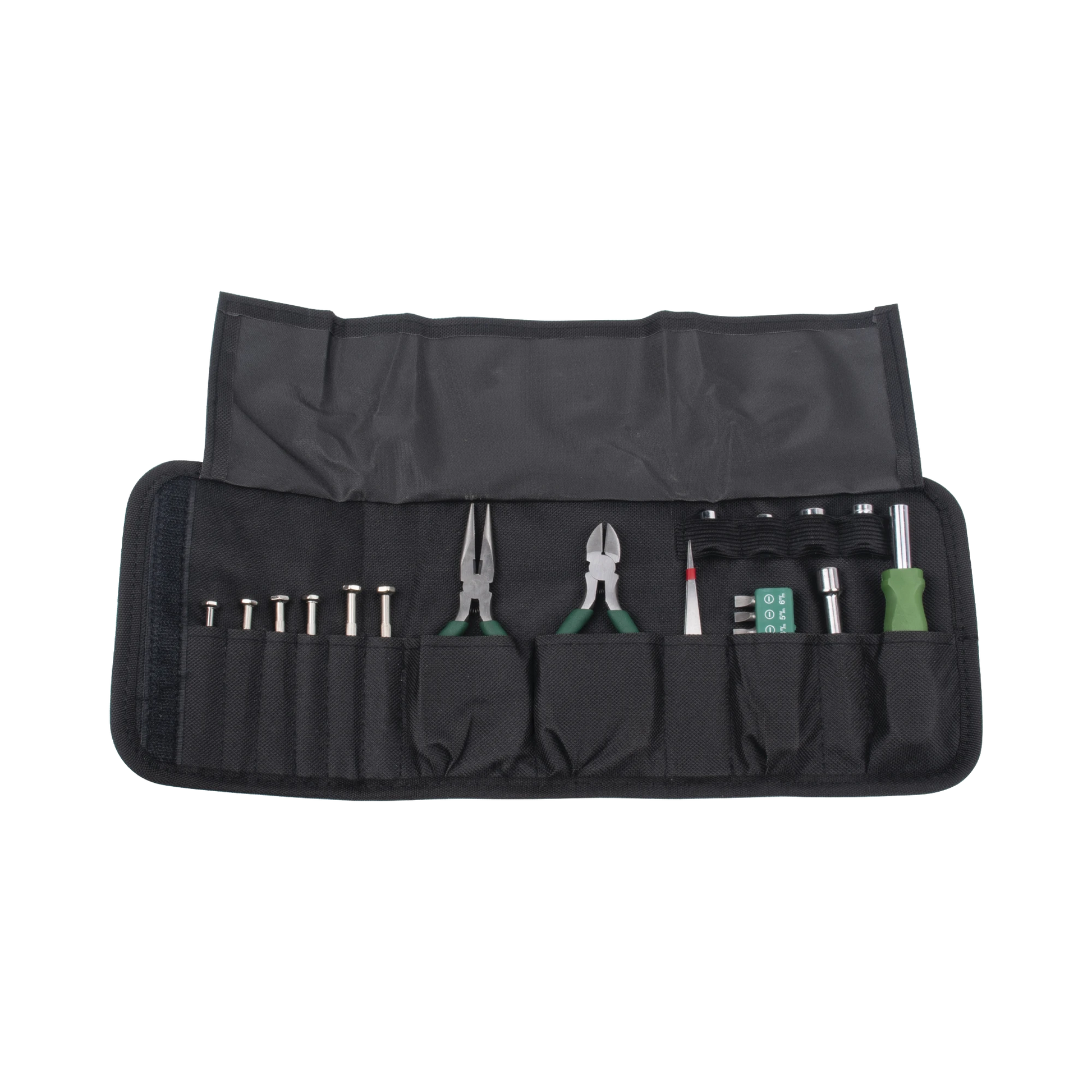 JUEGO DE HERRAMIENTAS EN ESTUCHE PORTÁTIL CON 25 PZAS. (DESARMADORES FINOS + PINZAS + PUNTAS + MANERAL).-Herramientas-EPCOM POWERLINE-Bsai Seguridad & Controles