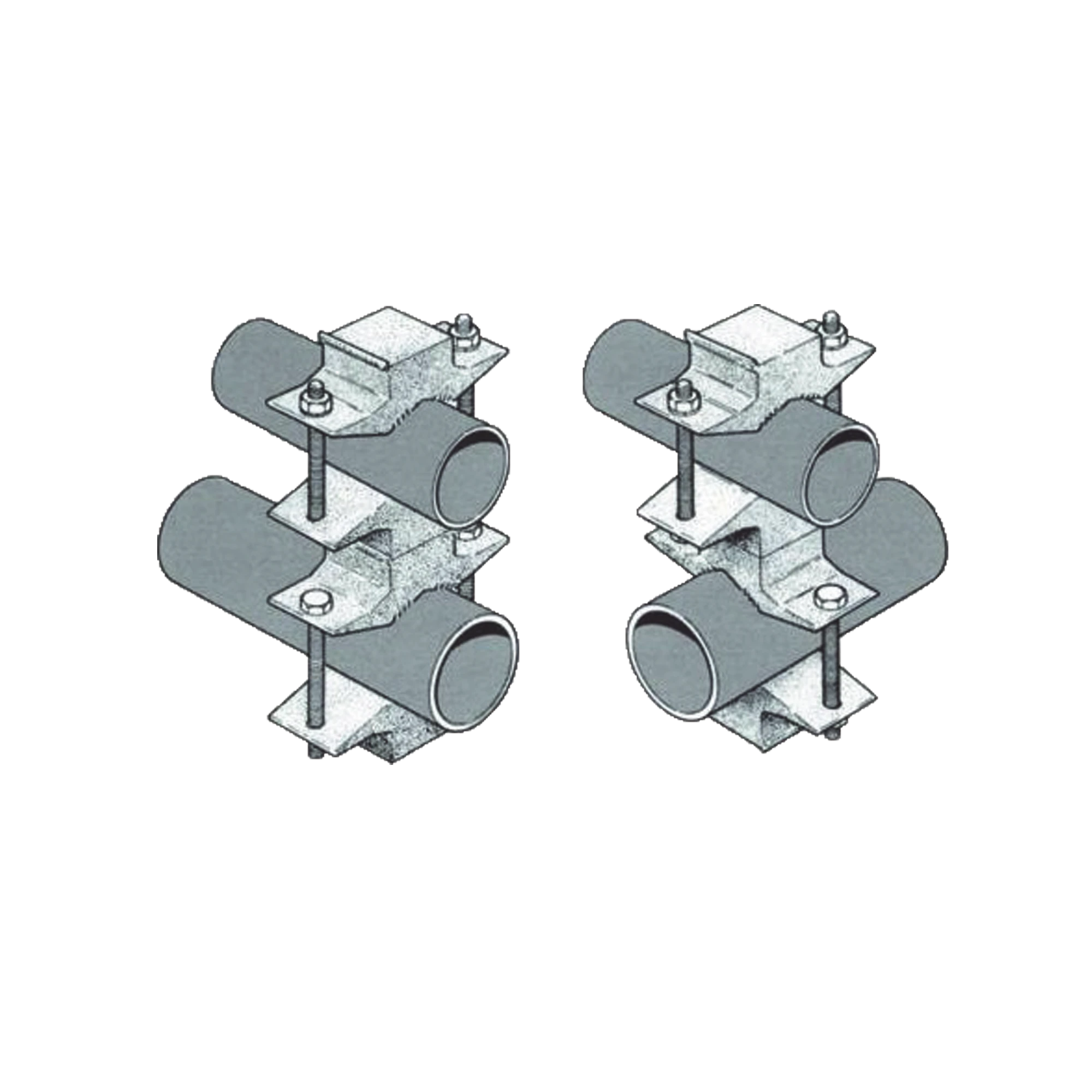 JUEGO SENCILLO EN ALUMINIO DE ABRAZADERA DUAL PARA MÁSTILES DE 3.81 A 7.31 CM. DE DIÁMETRO (REQ. 2 X ANTENA).-Antenas-SINCLAIR-Bsai Seguridad & Controles
