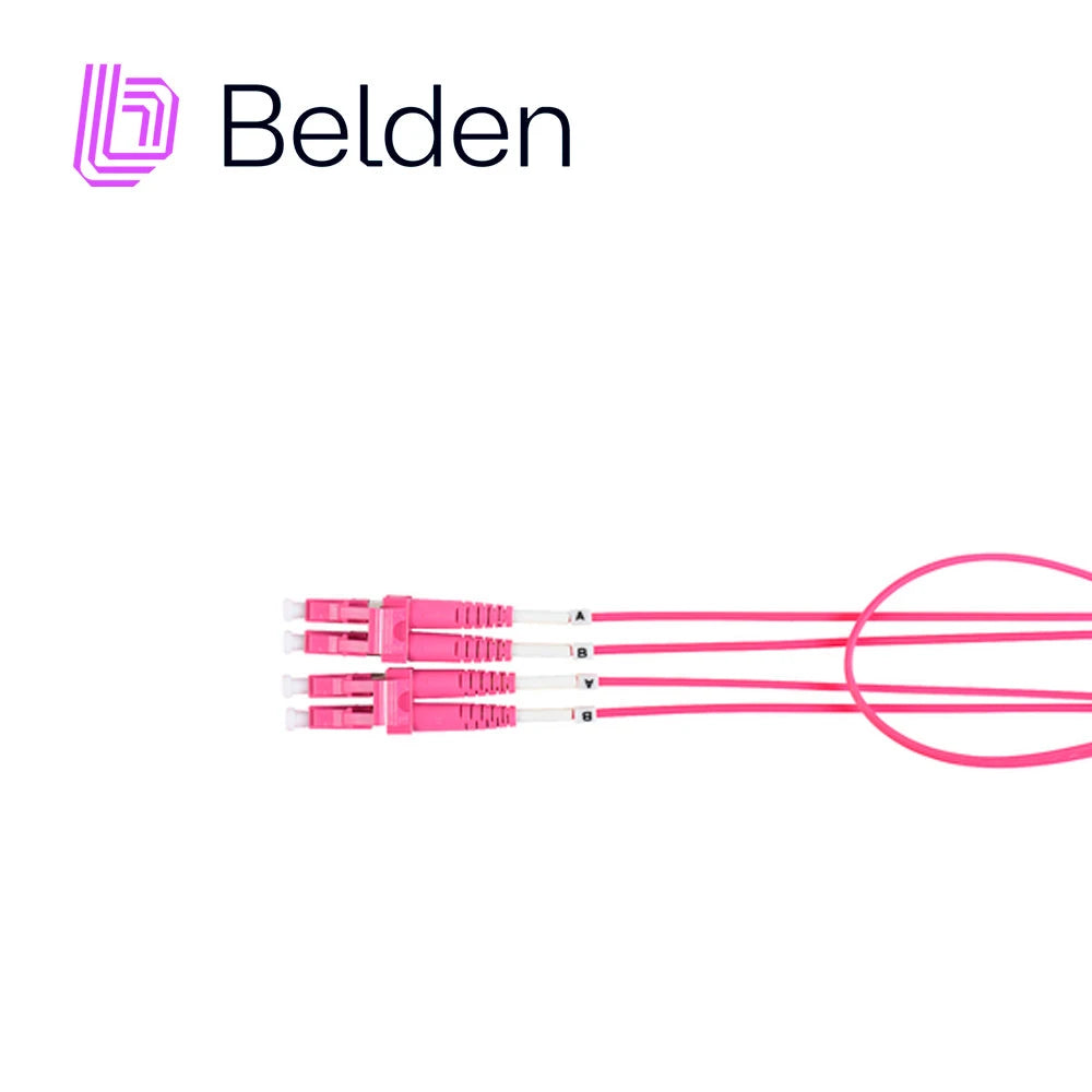 JUMPER DE FIBRA OPTICA BELDEN FP4LDLD006M FORRO PVC COLOR VIOLETA FLAMABILIDAD OFNR RISER TIPO DE FIBRA MULTIMODO OM4 50/125 MICRAS CONECTORES LC DUPLEX - LC DUPLEX LONGITUD 6 METROS APLICACIONES ADECUADAS CENTROS DE DATOS SALAS DE EQUIPOS PRINCIPALES ...-Fibra Óptica-BELDEN-FP4LDLD006M-Bsai Seguridad & Controles