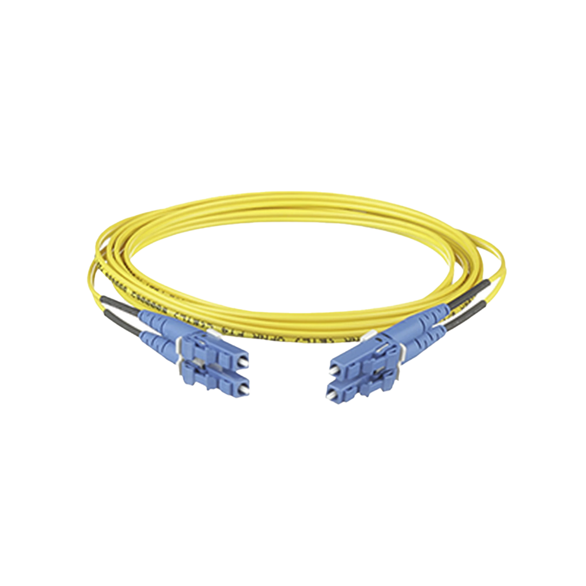 JUMPER DE FIBRA OPTICA MONOMODO 9/125 OS2, LC-LC DUPLEX, OFNR (RISER), COLOR AMARILLO, 4 METROS-Fibra Óptica-PANDUIT-Bsai Seguridad & Controles