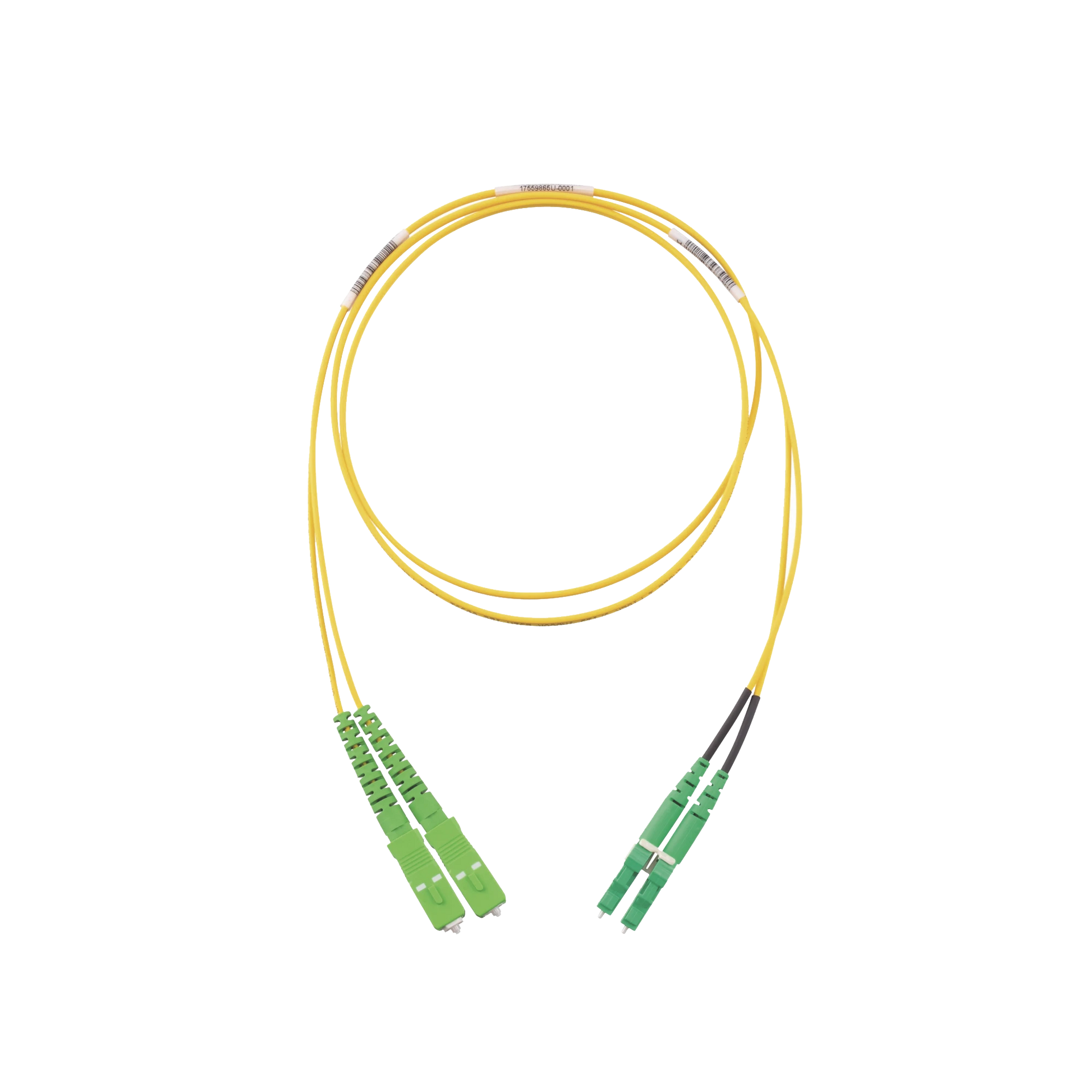 JUMPER DE FIBRA OPTICA MONOMODO 9/125 OS2, SC/APC-LC/APC DUPLEX, OFNR (RISER), COLOR AMARILLO, 2 METROS-Fibra Óptica-PANDUIT-F92ERANB1SNM002-Bsai Seguridad & Controles