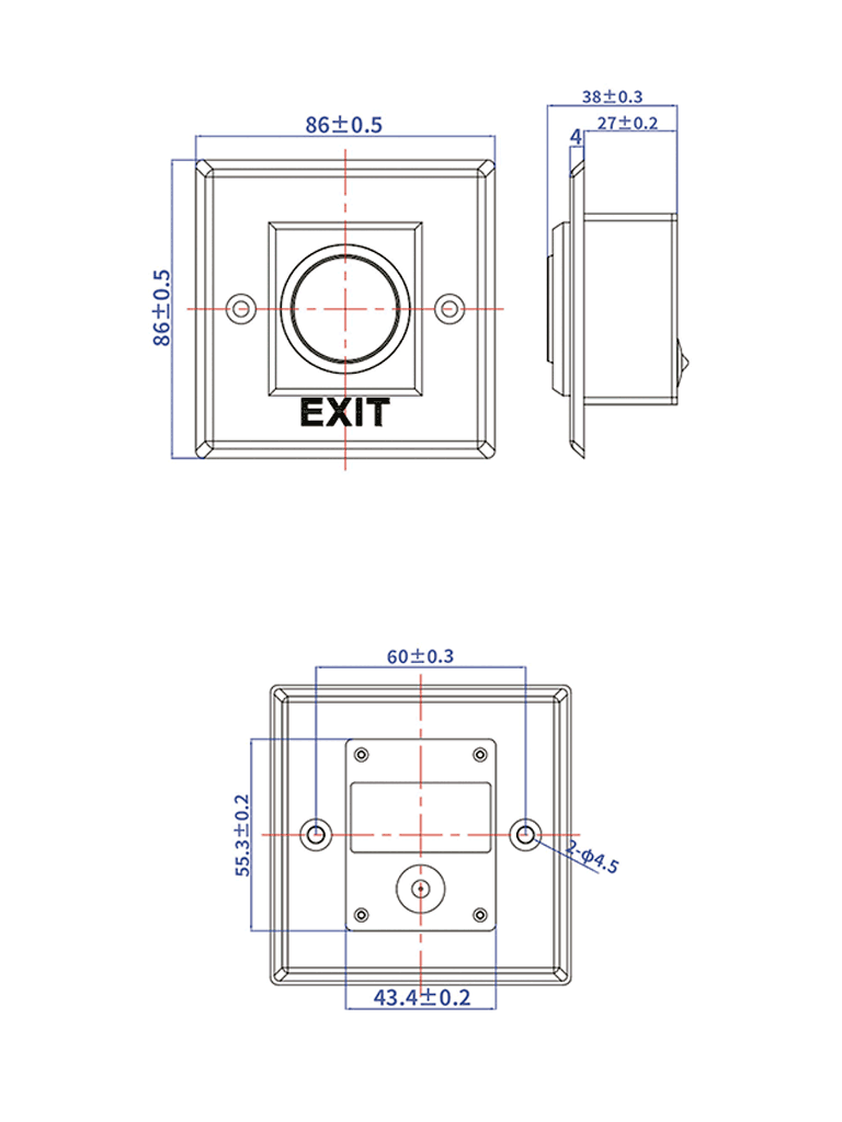 ZKTECO K11B2 - BOTÓN DE SALIDA SIN CONTACTO / SALIDAS NC Y NO/ RANGO DE DETECCIÓN HASTA 10 CM-Tarjetas y Botones-ZKTECO-Bsai Seguridad & Controles