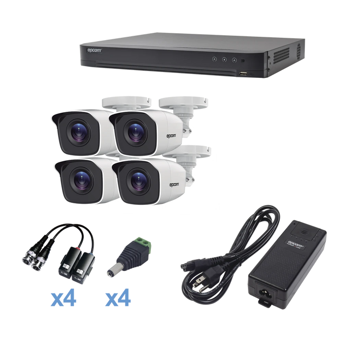 KEVTX8T4BW KIT 4 CÁMARAS DE SEGURIDAD EPCOM SISTEMA TURBOHD 1080P-Kits Cámaras de Seguridad-EPCOM-KEVTX8T4BW-Bsai Seguridad & Controles