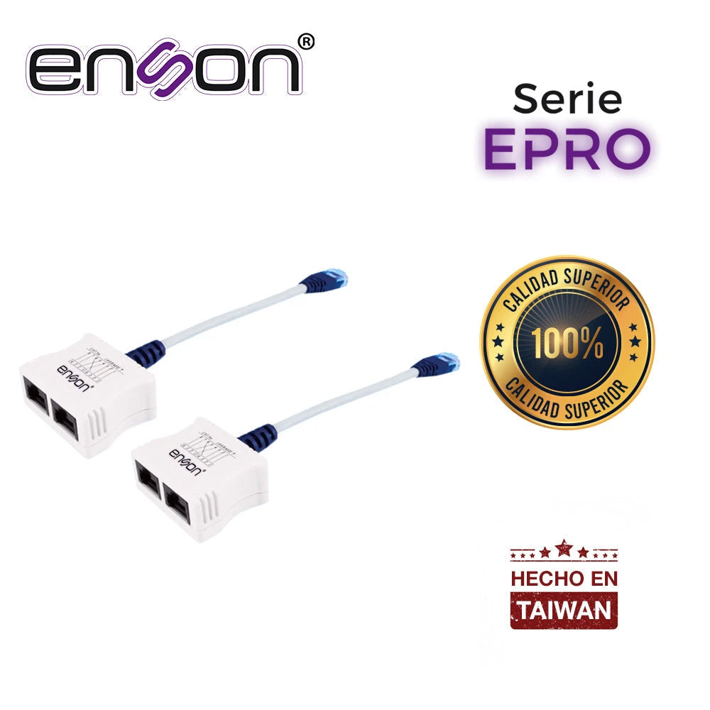 KIT 2X EPRO-T2 DE DUPLEXORES PARA TRANSMITIR 2 NODOS POR UN SOLO CABLE SOPORTA POE ENSON EPRO-T2-Canalizacion-ENSON-Bsai Seguridad & Controles