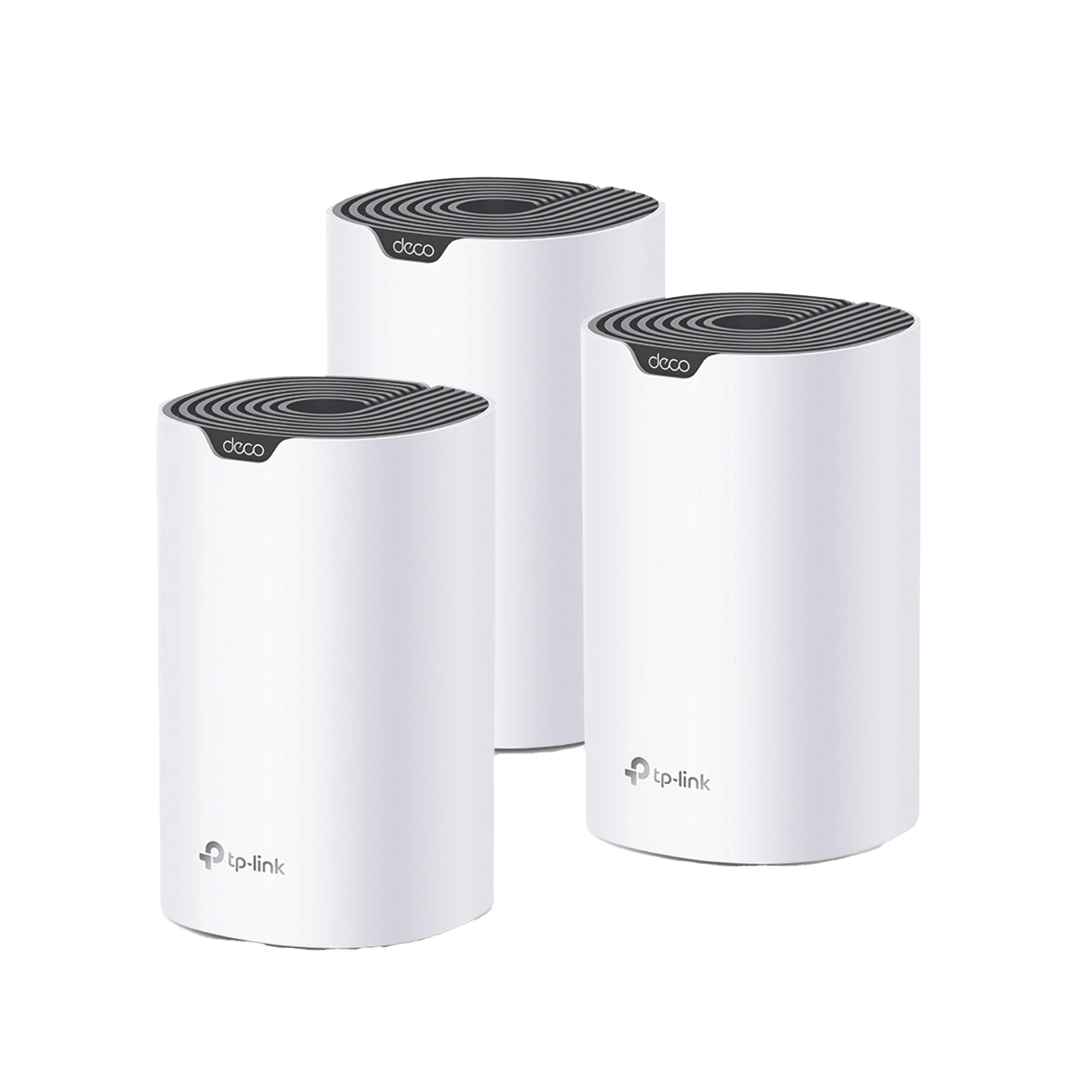 KIT 3 ROUTERS INALÁMBRICOS MESH INTERIOR PARA HOGAR / DOBLE BANDA WI-FI 5 AC1900 MBPS / 3 PUERTO GIGABIT WAN/LAN / 3 ANTENAS INTERNAS / ADMINISTRACIÓN MEDIANTE LA APP DECO (IOS, ANDROID)-Redes WiFi-TP-LINK-DECOS7-3PACK-Bsai Seguridad & Controles