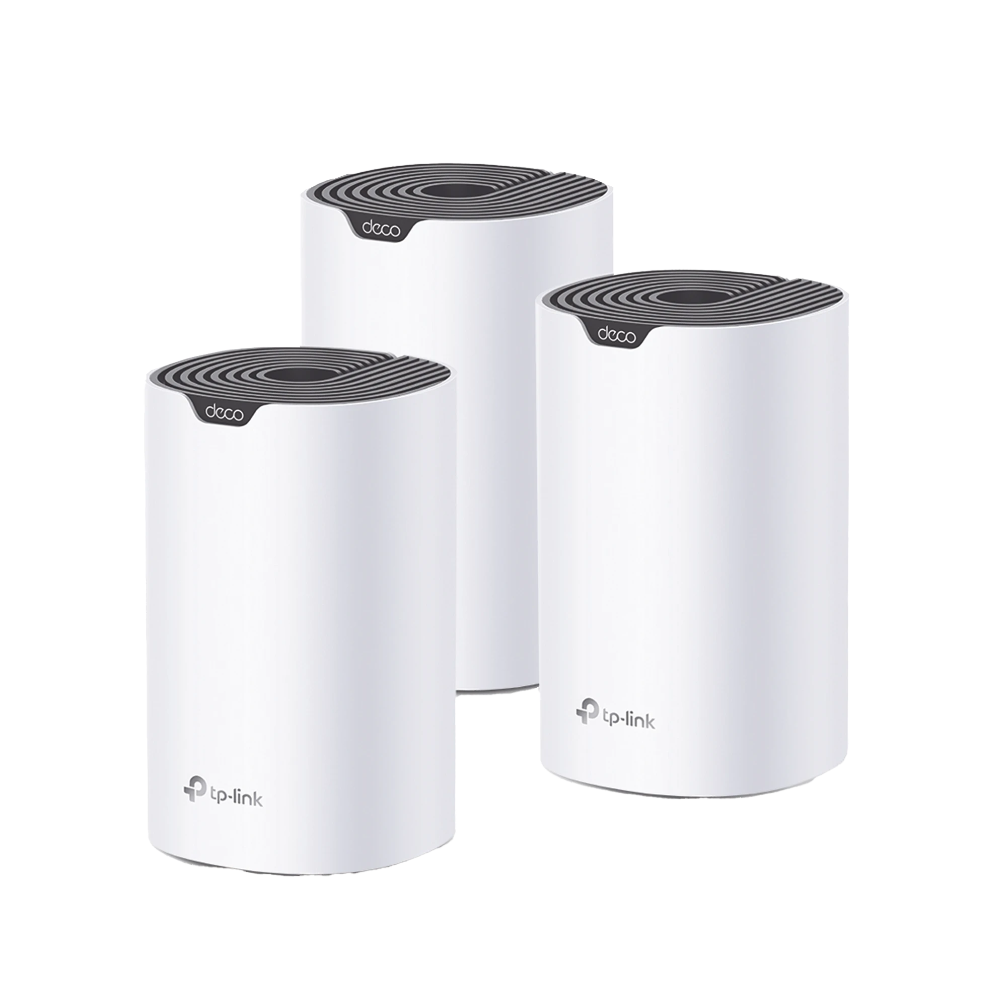 KIT 3 ROUTERS INALÁMBRICOS MESH INTERIOR PARA HOGAR / DOBLE BANDA WI-FI 5 AC1900 MBPS / 3 PUERTO GIGABIT WAN/LAN / 3 ANTENAS INTERNAS / ADMINISTRACIÓN MEDIANTE LA APP DECO (IOS, ANDROID)-Redes WiFi-TP-LINK-DECOS7-3PACK-Bsai Seguridad & Controles