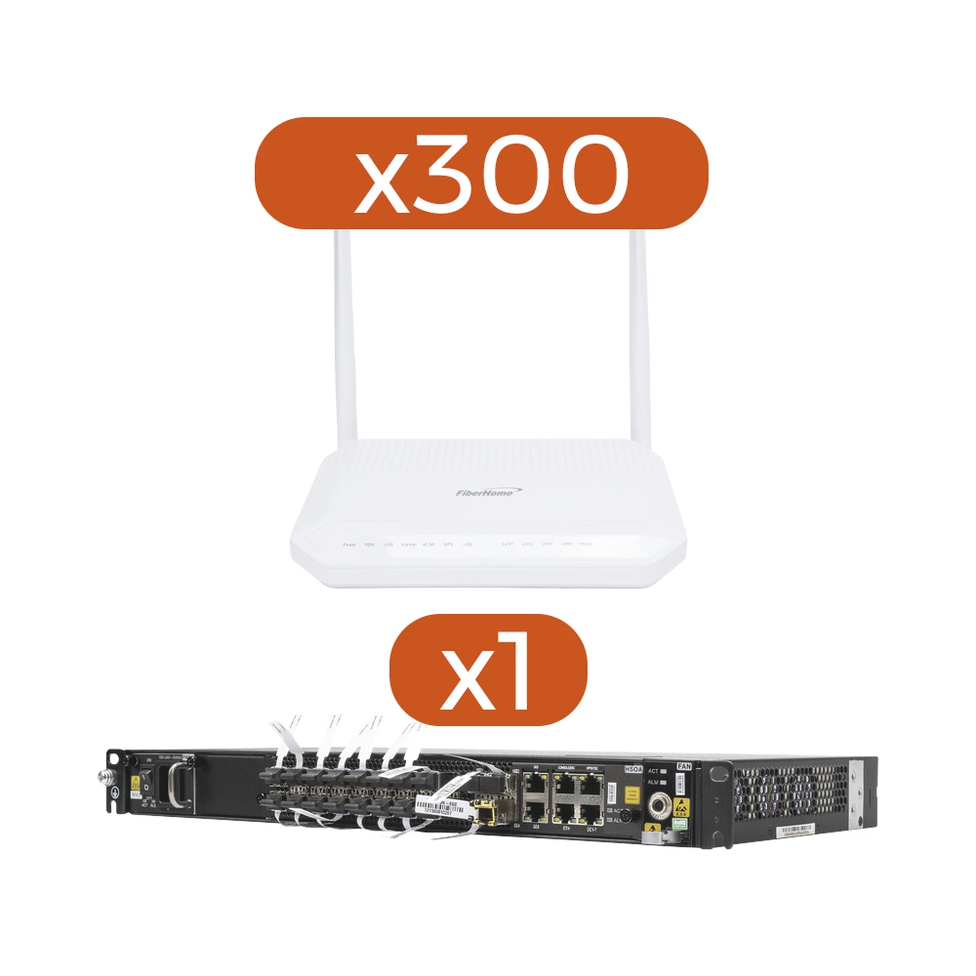 KIT 300 ONTS HG6143D + 1 OLT AN6001G16-AC-Redes FTTH/PON-FIBERHOME-AN1643D-KIT-Bsai Seguridad & Controles
