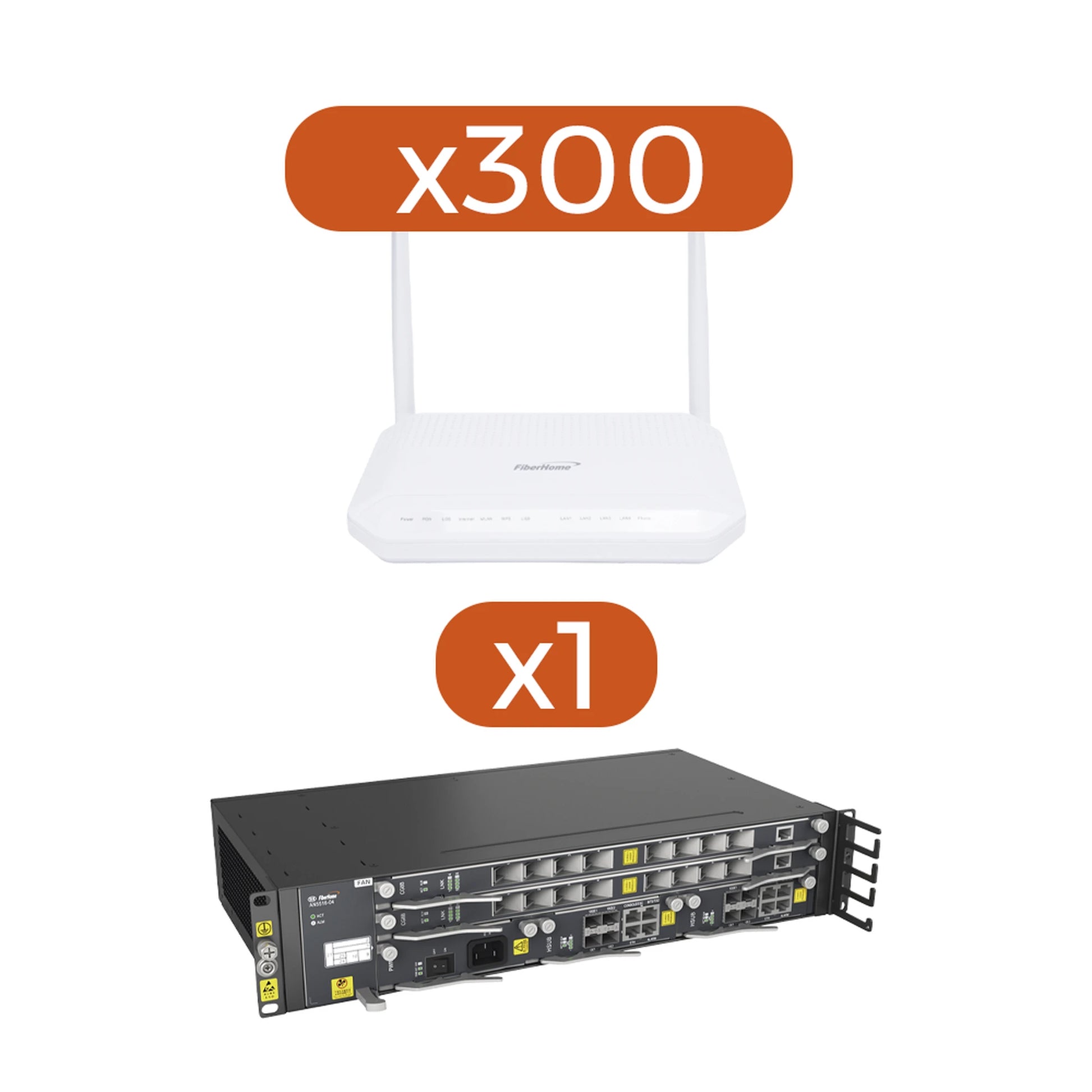 KIT 300 ONT´S HG6143D + 1 OLT AN5516-04-AC-Redes FTTH/PON-FIBERHOME-AN5543D-KIT-Bsai Seguridad & Controles