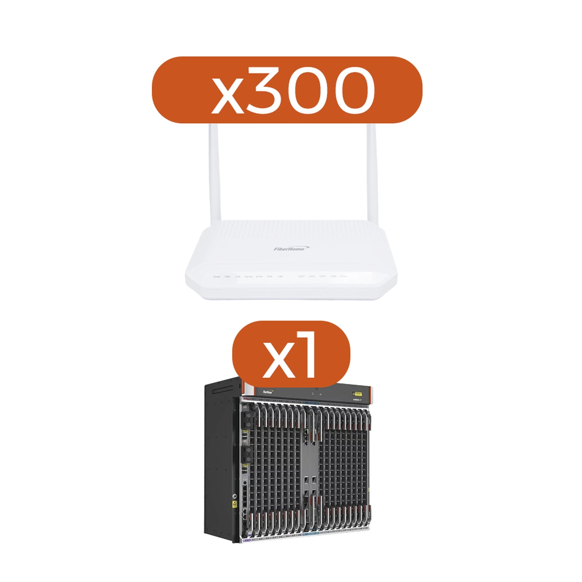 KIT 300 ONT´S HG6143D + 1 OLT AN6000-17-Redes FTTH/PON-FIBERHOME-AN1743D-KIT-Bsai Seguridad & Controles
