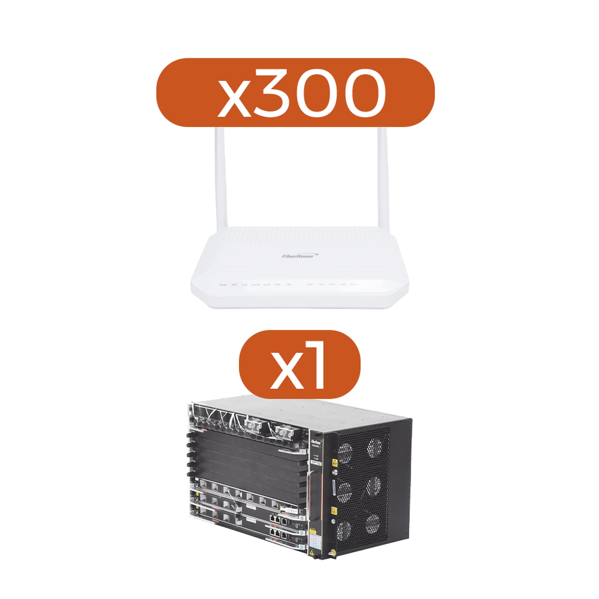 KIT 300 ONT´S HG6143D + 1 OLT AN6000-7-Redes FTTH/PON-FIBERHOME-AN0743D-KIT-Bsai Seguridad & Controles