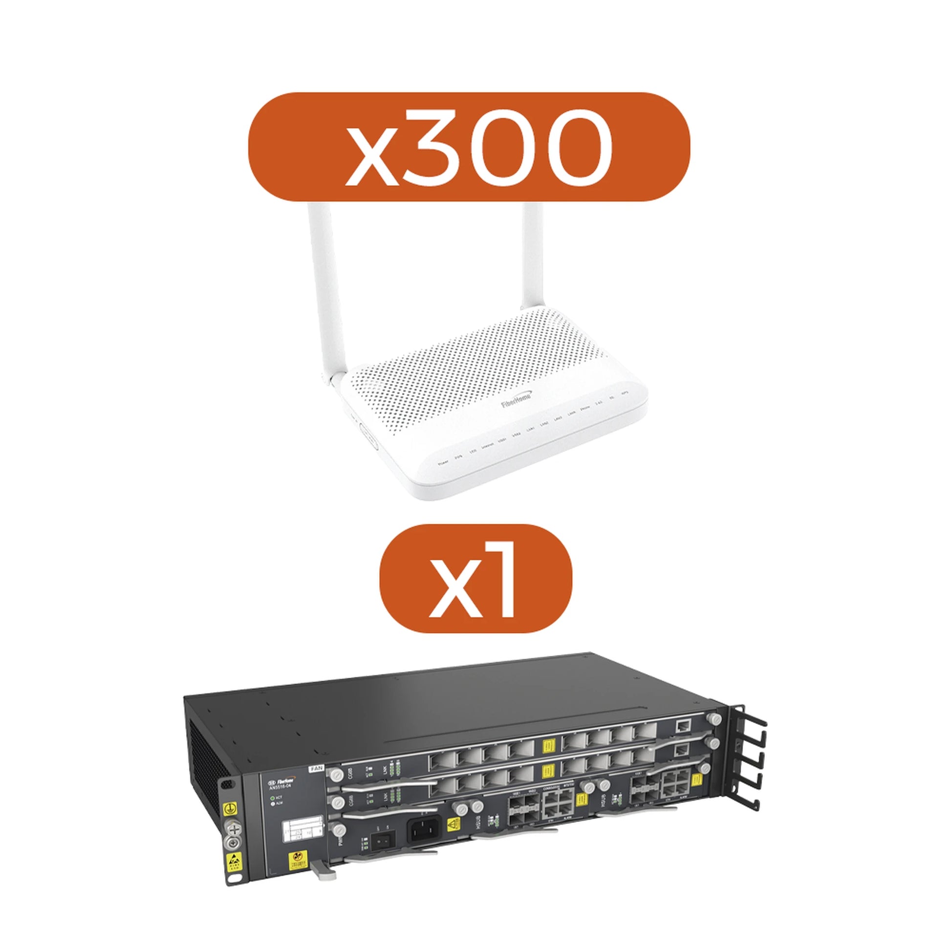 KIT 300 ONT´S HG6145D2 + 1 OLT AN5516-04-AC-Redes FTTH/PON-FIBERHOME-AN5545D2-KIT-Bsai Seguridad & Controles