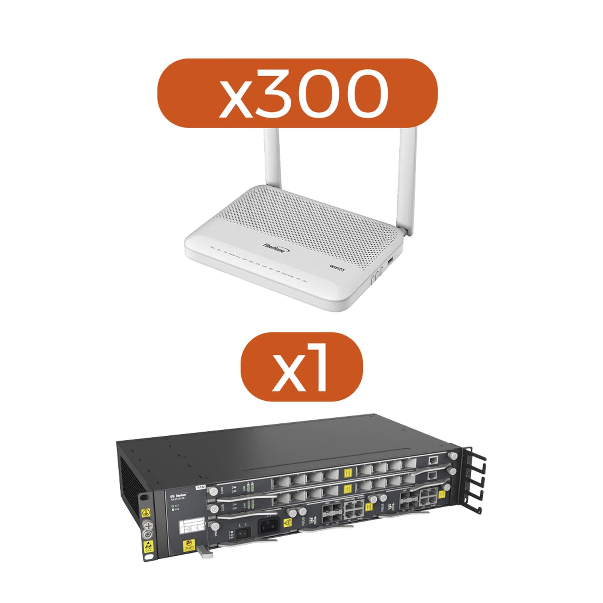 KIT 300 ONU´S HG6144F + 1 OLT AN5516-04-AC-Redes FTTH/PON-FIBERHOME-AN5544F-KIT-Bsai Seguridad & Controles