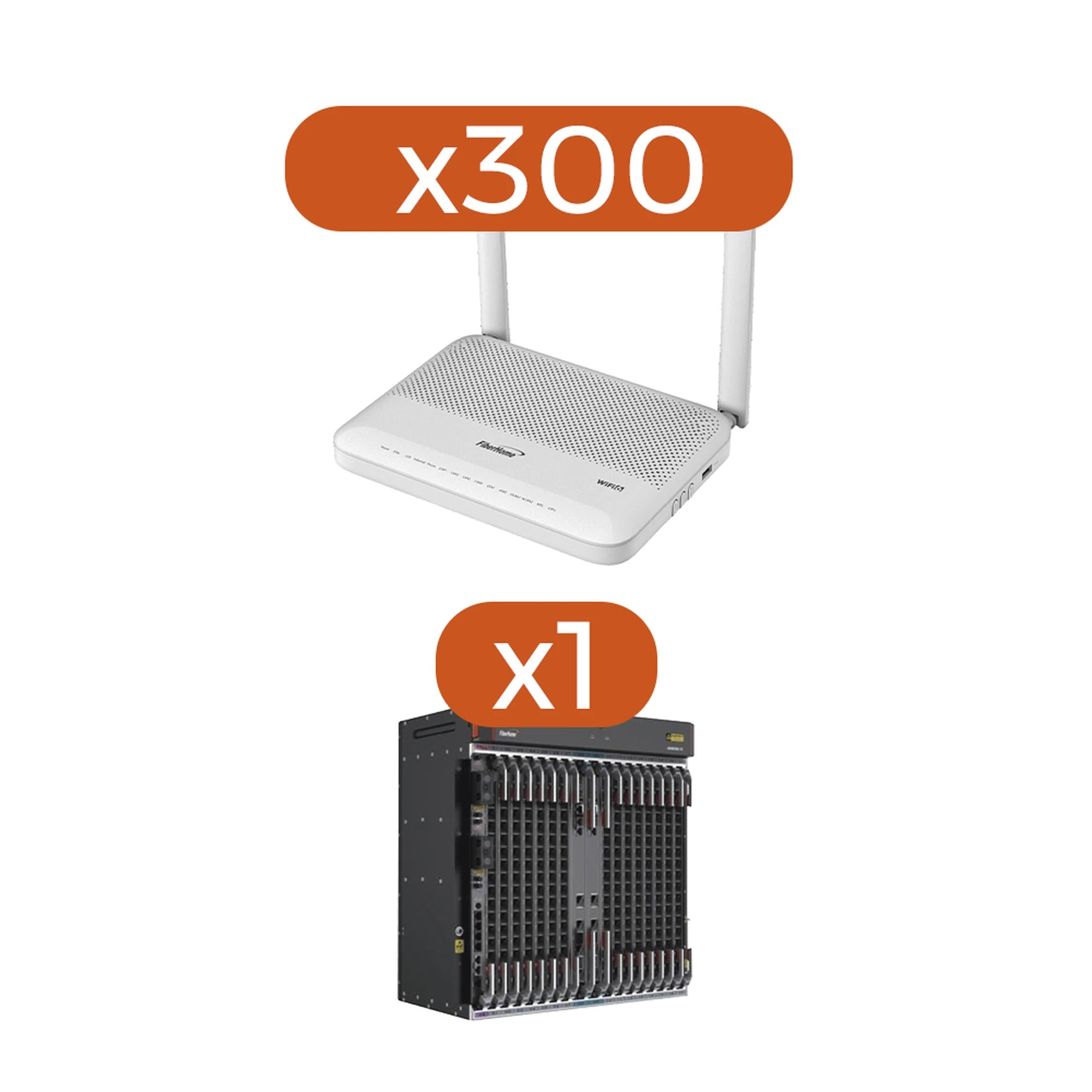 KIT 300 ONU´S HG6144F + 1 OLT AN6000-15-Redes FTTH/PON-FIBERHOME-AN1544F-KIT-Bsai Seguridad & Controles