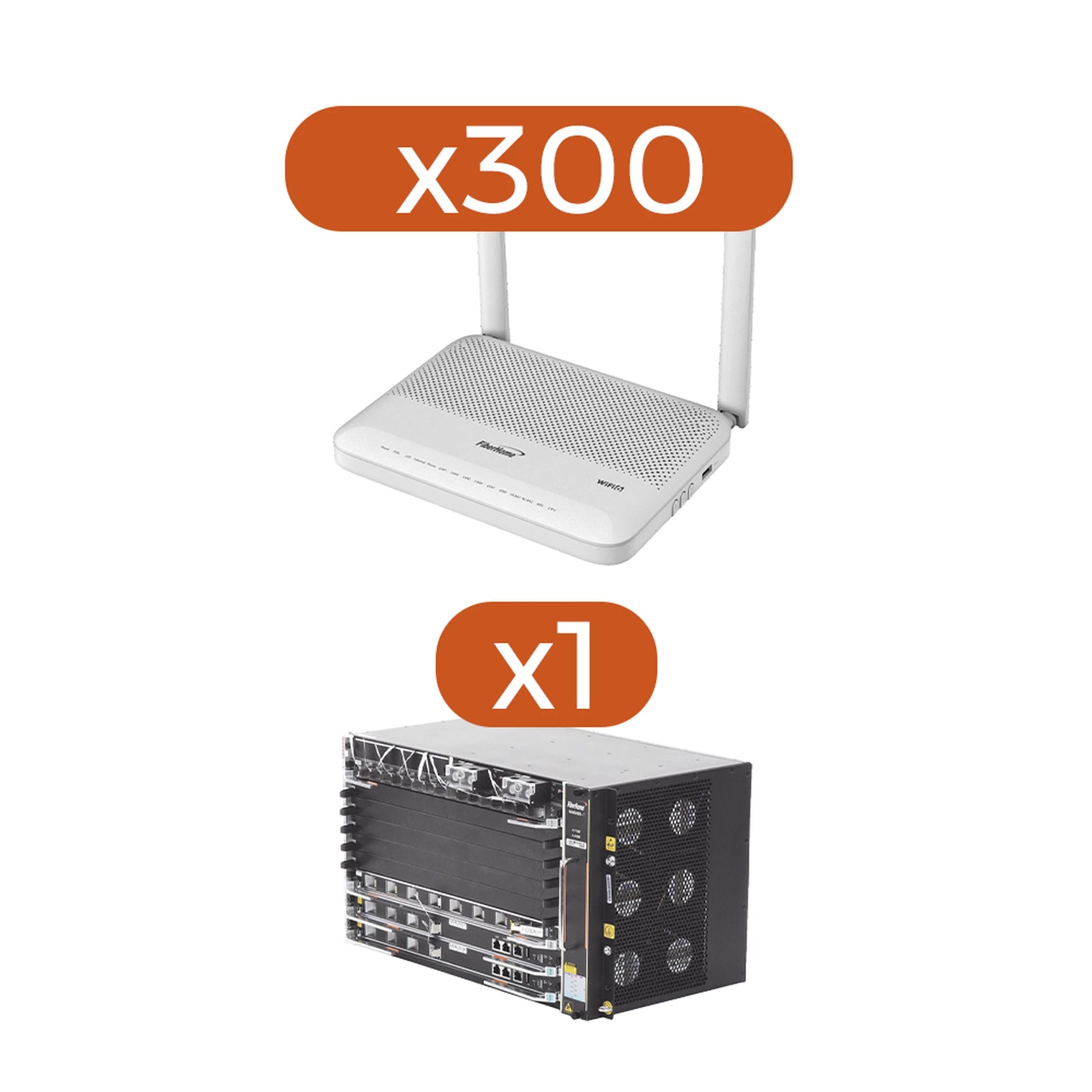 KIT 300 ONU´S HG6144F + 1 OLT AN6000-7-Redes FTTH/PON-FIBERHOME-AN0744F-KIT-Bsai Seguridad & Controles