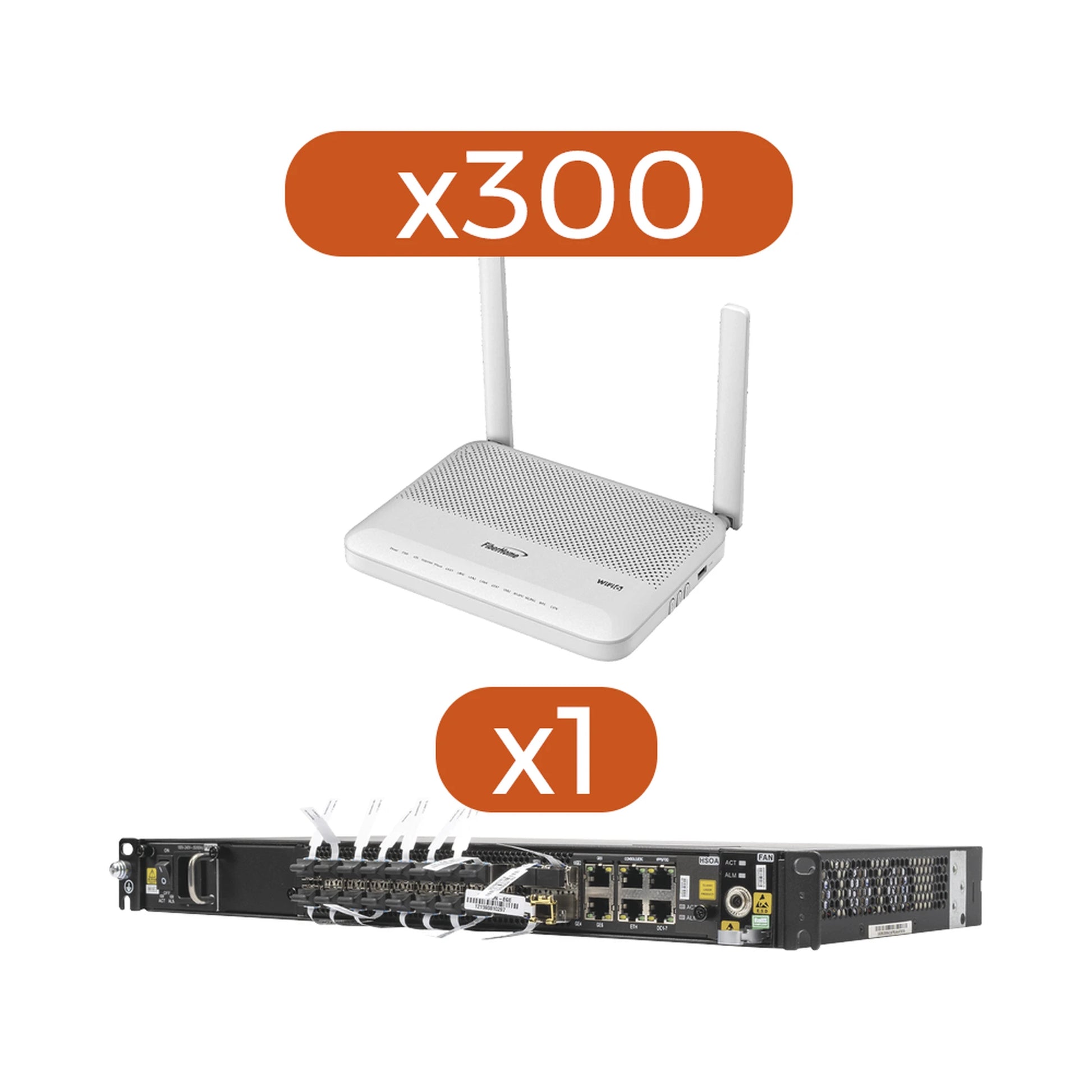 KIT 300 ONU´S HG6144F + 1 OLT AN6001G16-AC-Redes FTTH/PON-FIBERHOME-AN1644F-KIT-Bsai Seguridad & Controles