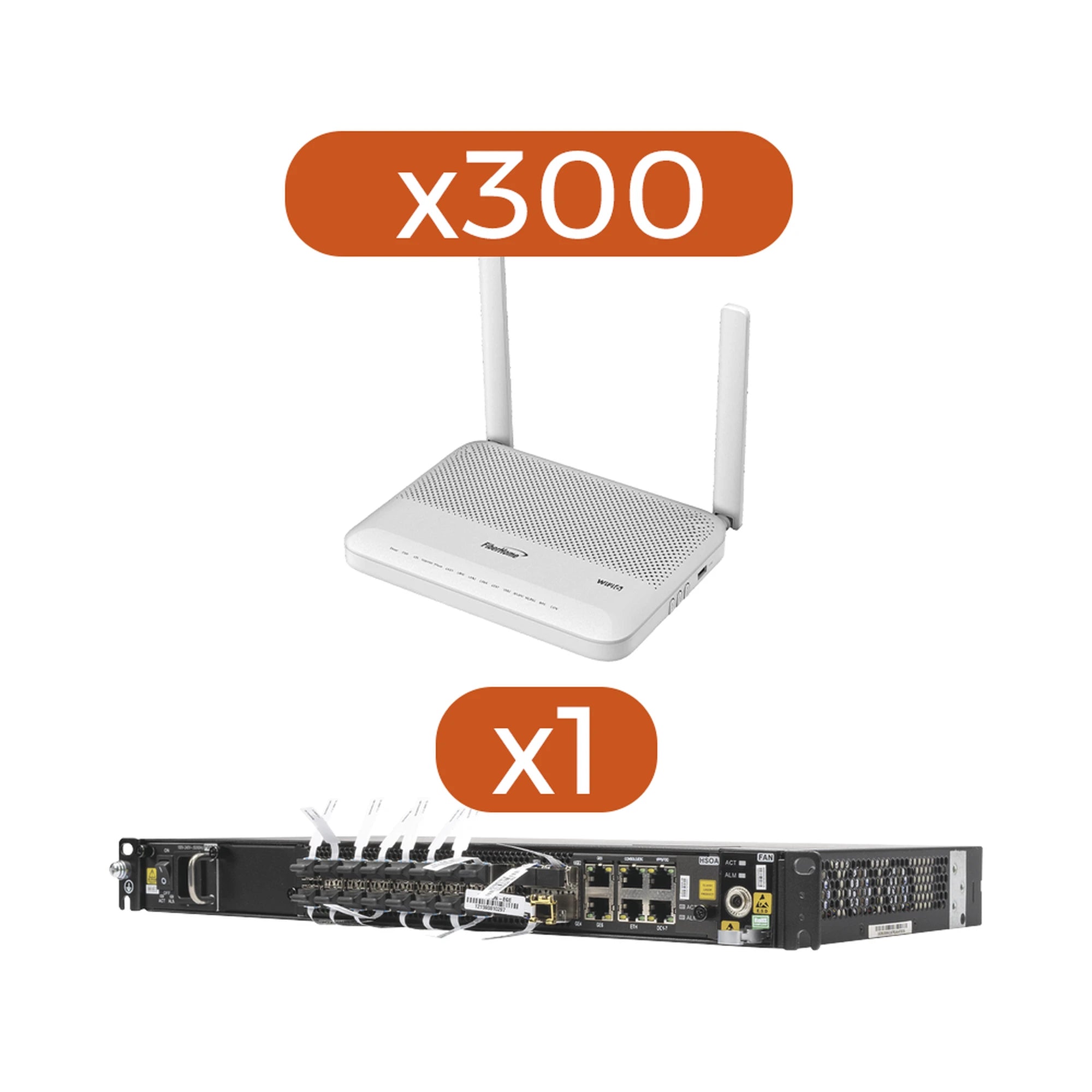 KIT 300 ONU´S HG6144F + 1 OLT AN6001G16-AC-Redes FTTH/PON-FIBERHOME-AN1644F-KIT-Bsai Seguridad & Controles